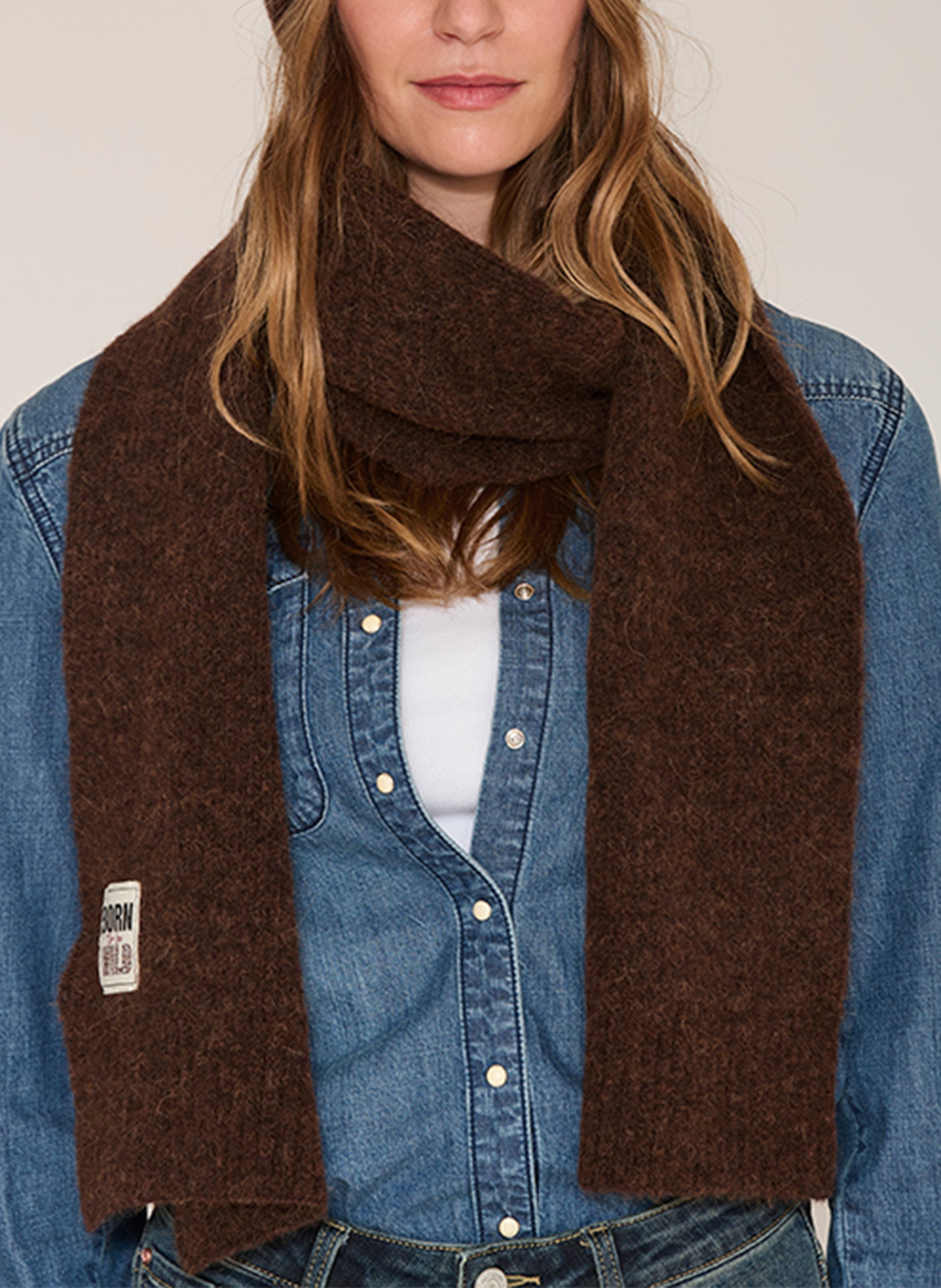 Wool-blend scarf MKT Brown