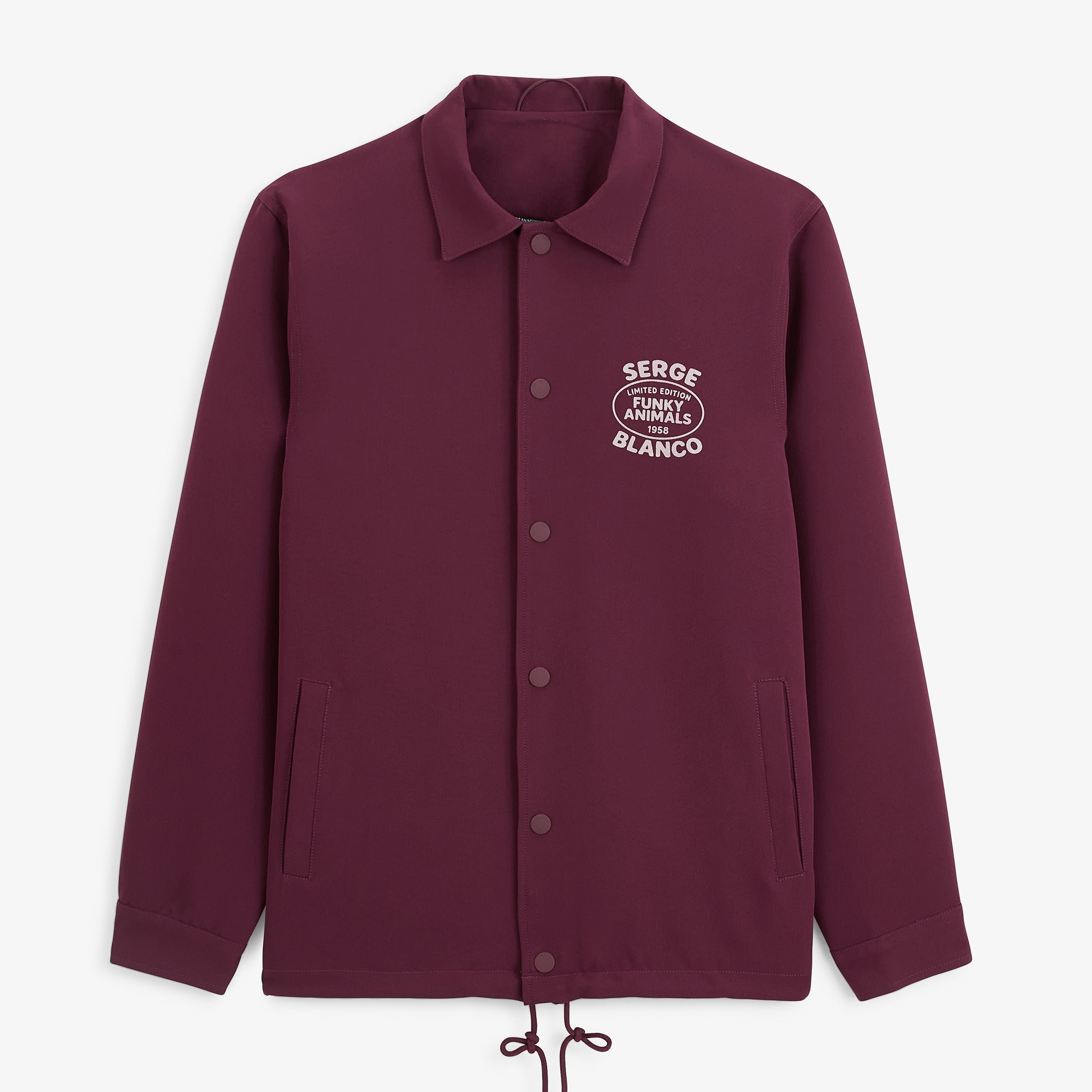 Wayne Funky Animals Wine Red Coach Jacket SERGE BLANCO Red