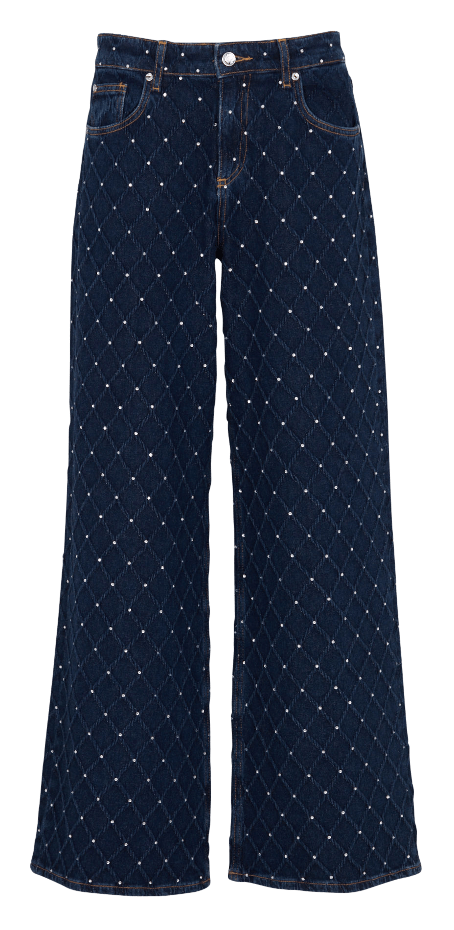 Weite Jeans aus Baumwollmischung mit Strasssteinen LIU JO Blau