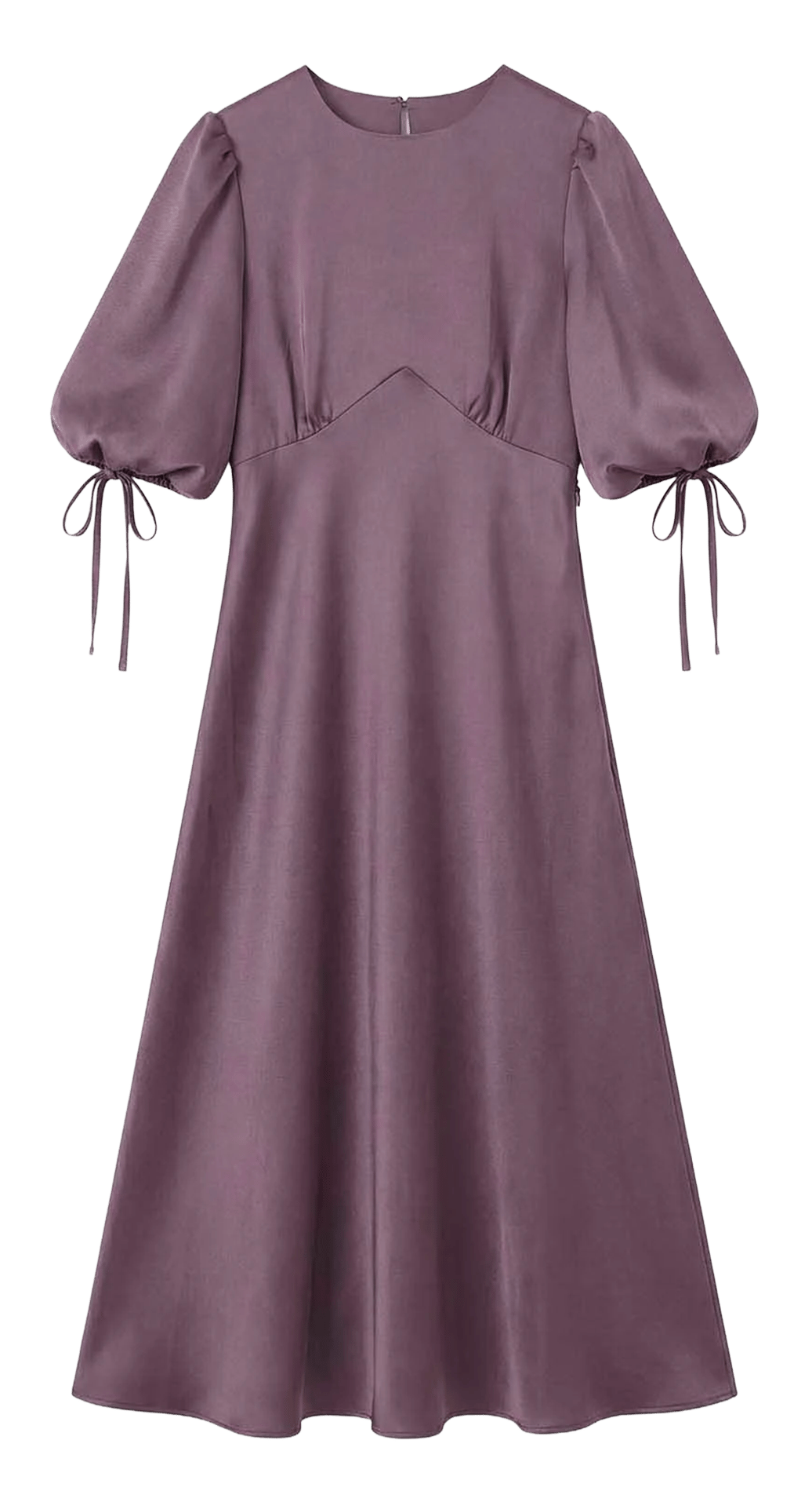 Long plain round-neck dress | Purple TARA JARMON Women