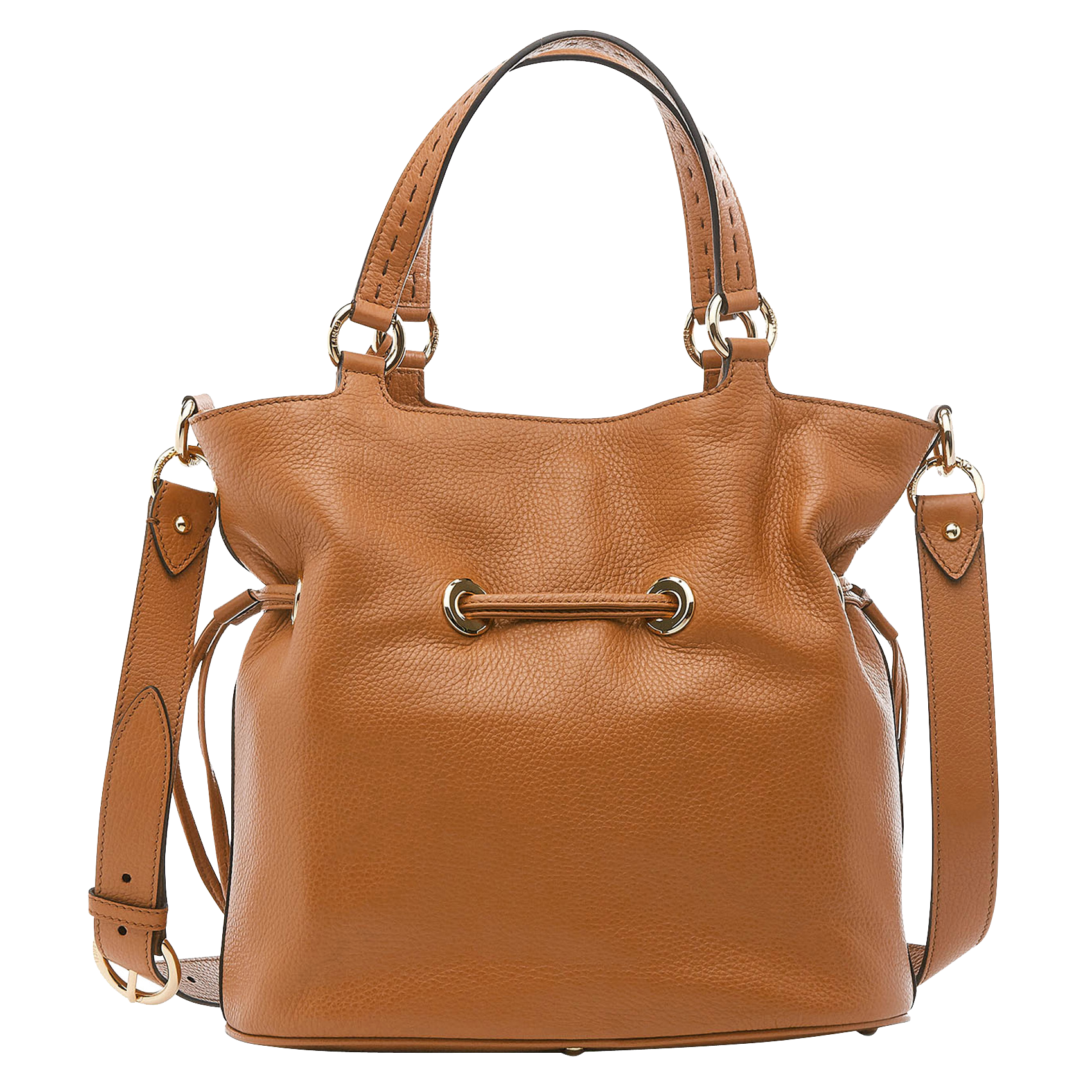 Sac seau en cuir grainé LANCEL Marron