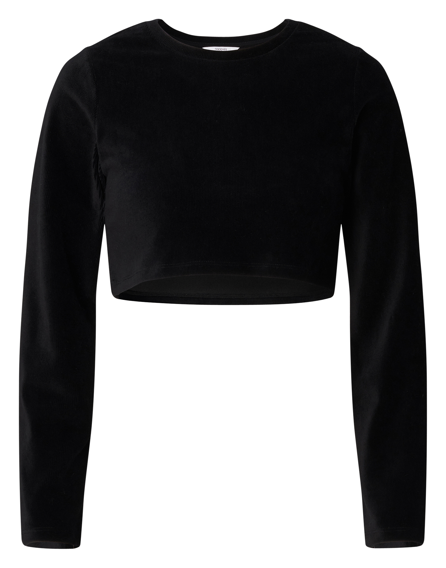 Kort borstvoedingsshirt van katoenmix NOPPIES Zwart