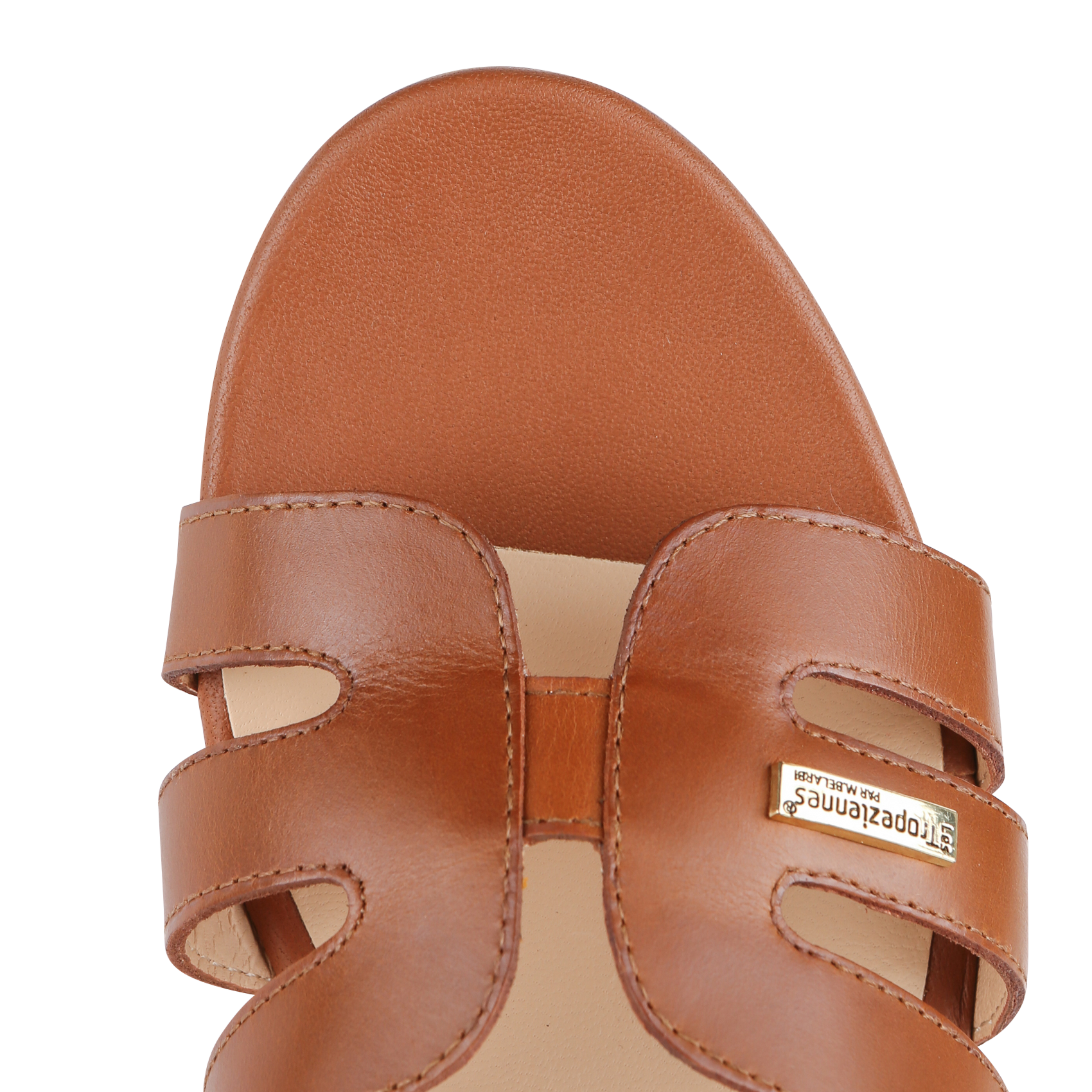 Sandales à talons en cuir LES TROPEZIENNES PAR M.BELARBI Marron