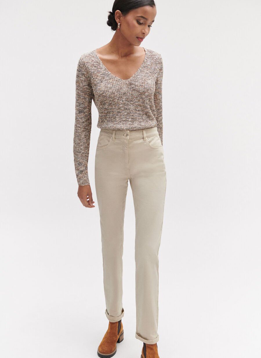 Pantalon beige droit femme sale