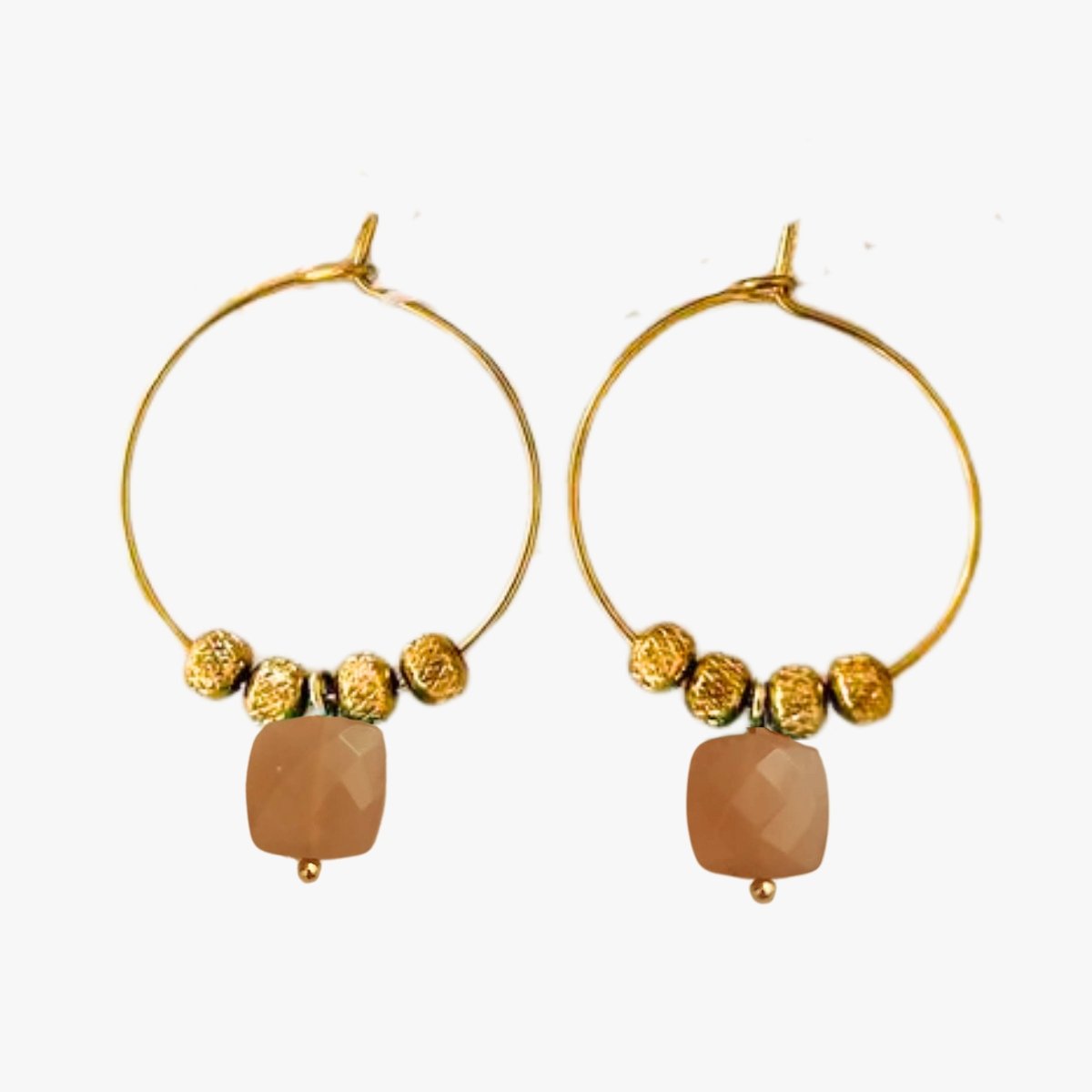 Orange moonstone earrings GINANDGER Orange