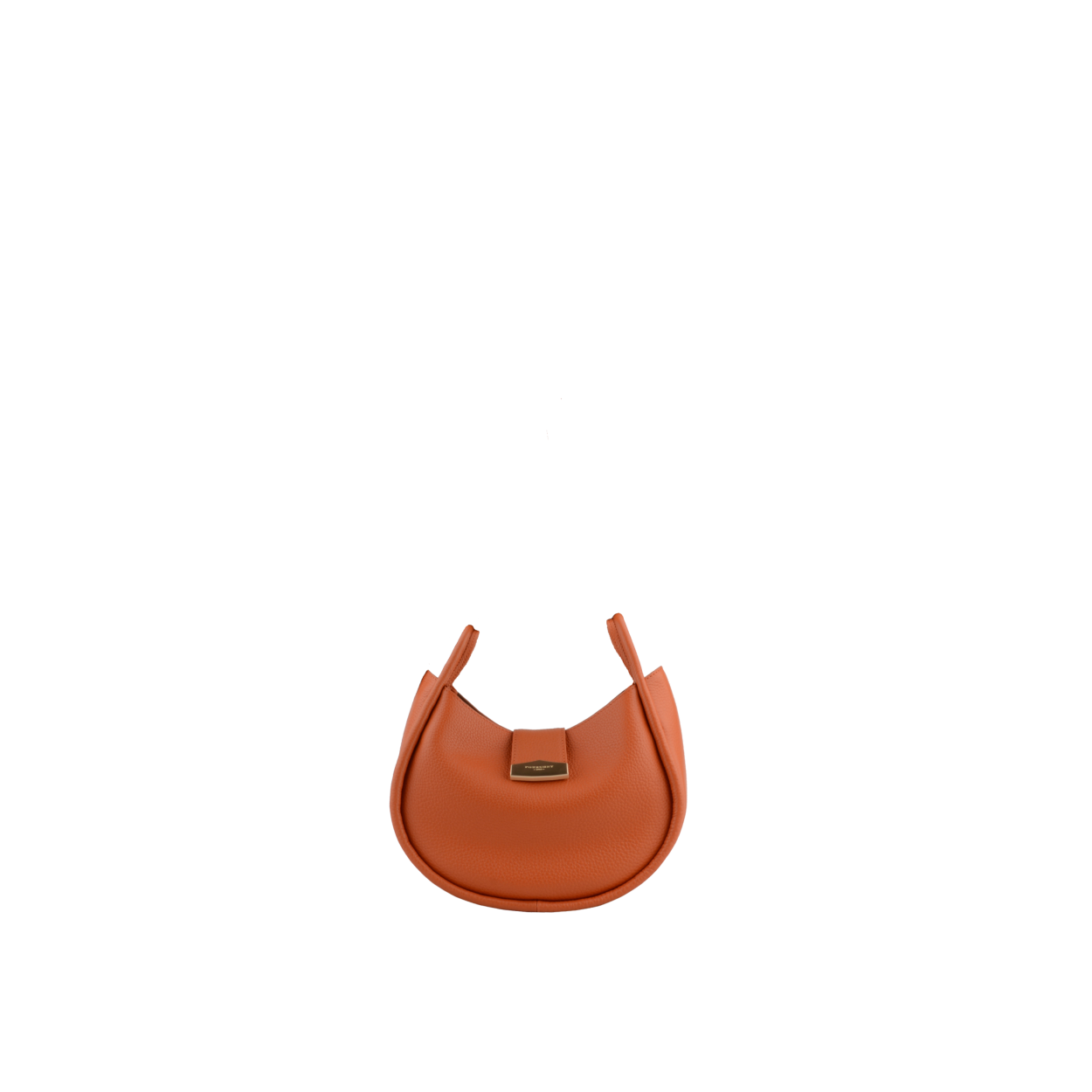 Leather clutch bag POURCHET Orange