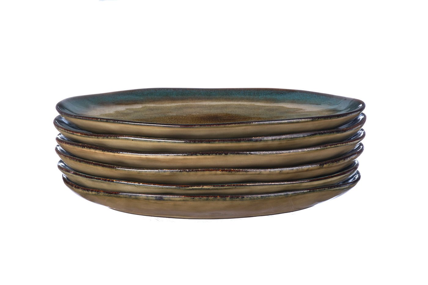 Island land & sea ø28cm plate - 6 pieces BJORN Brown