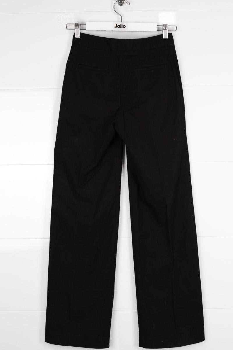 Straight linen trousers SEZANE - Seconde main Black