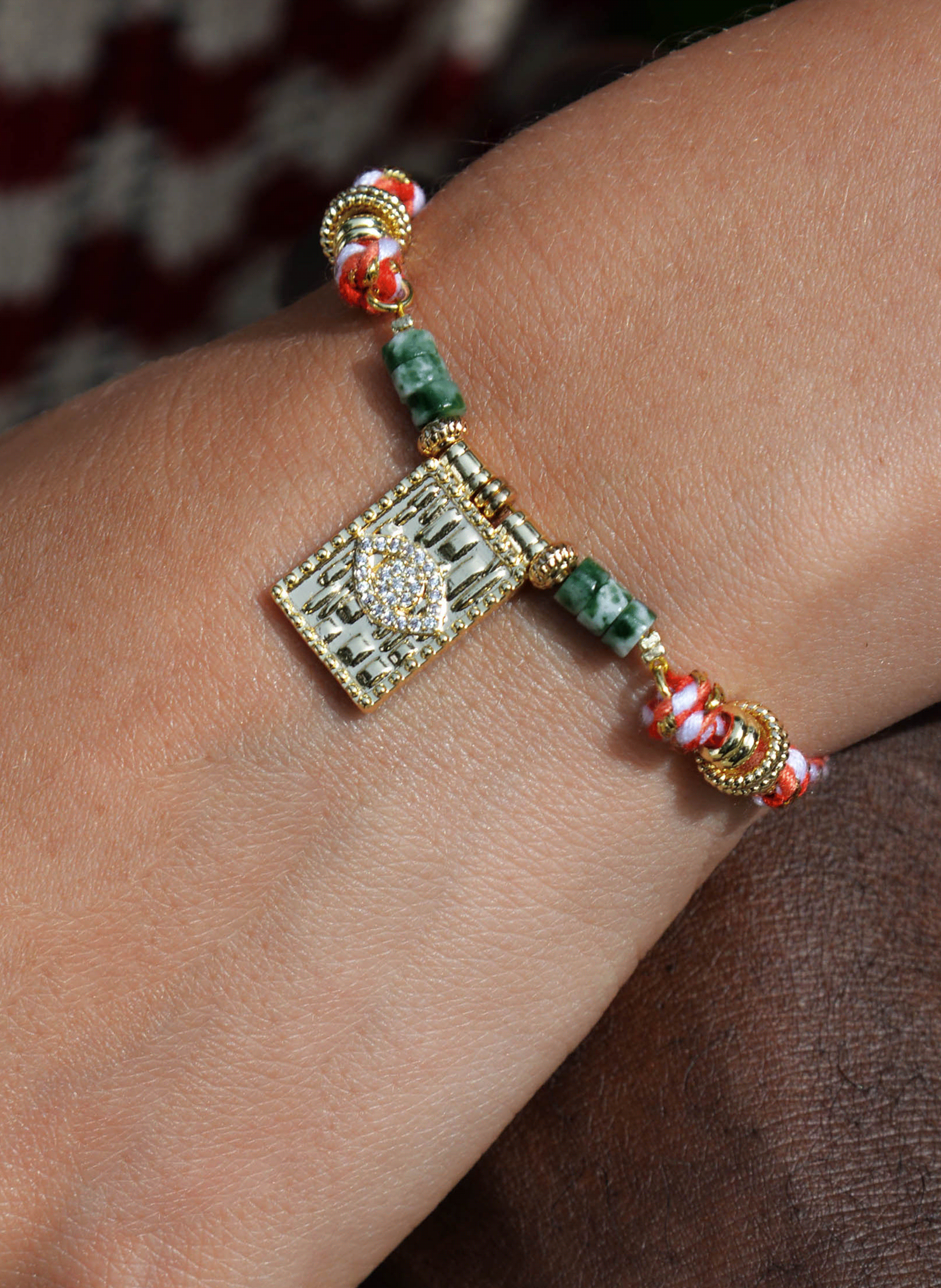 Pearl bracelet with pendant HIPANEMA Green