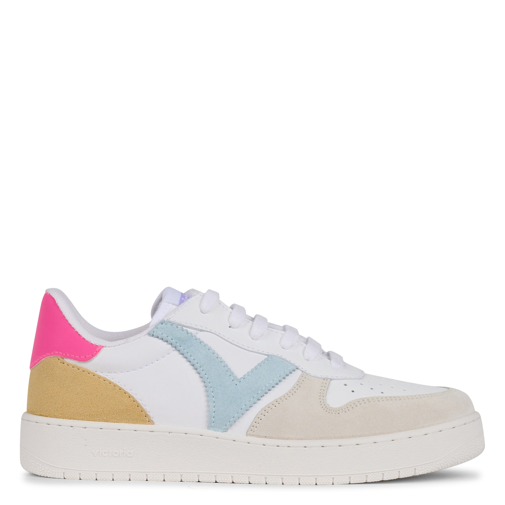 Baskets basses aspect velours VICTORIA Rose