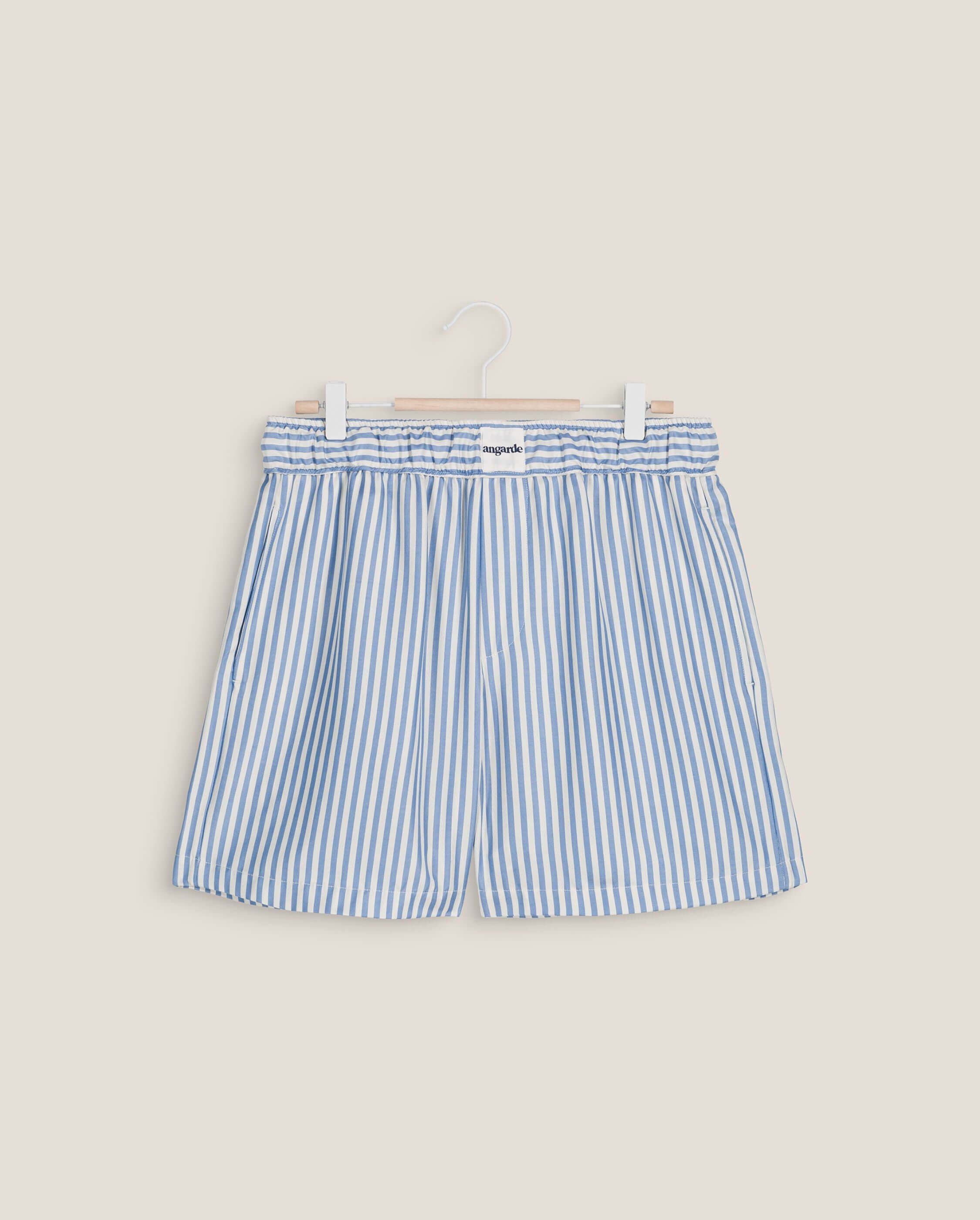 Short women's pajama, sky ANGARDE Stripes
