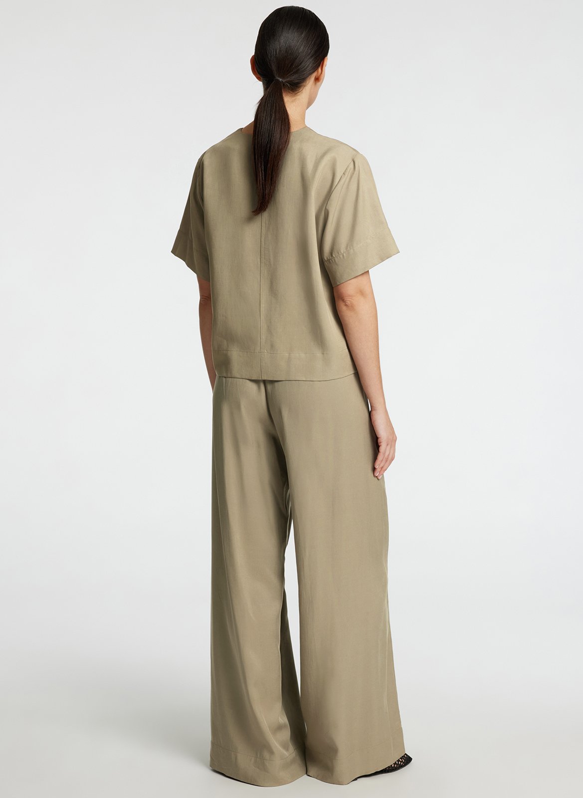 Pantalon large SELECTED Gris