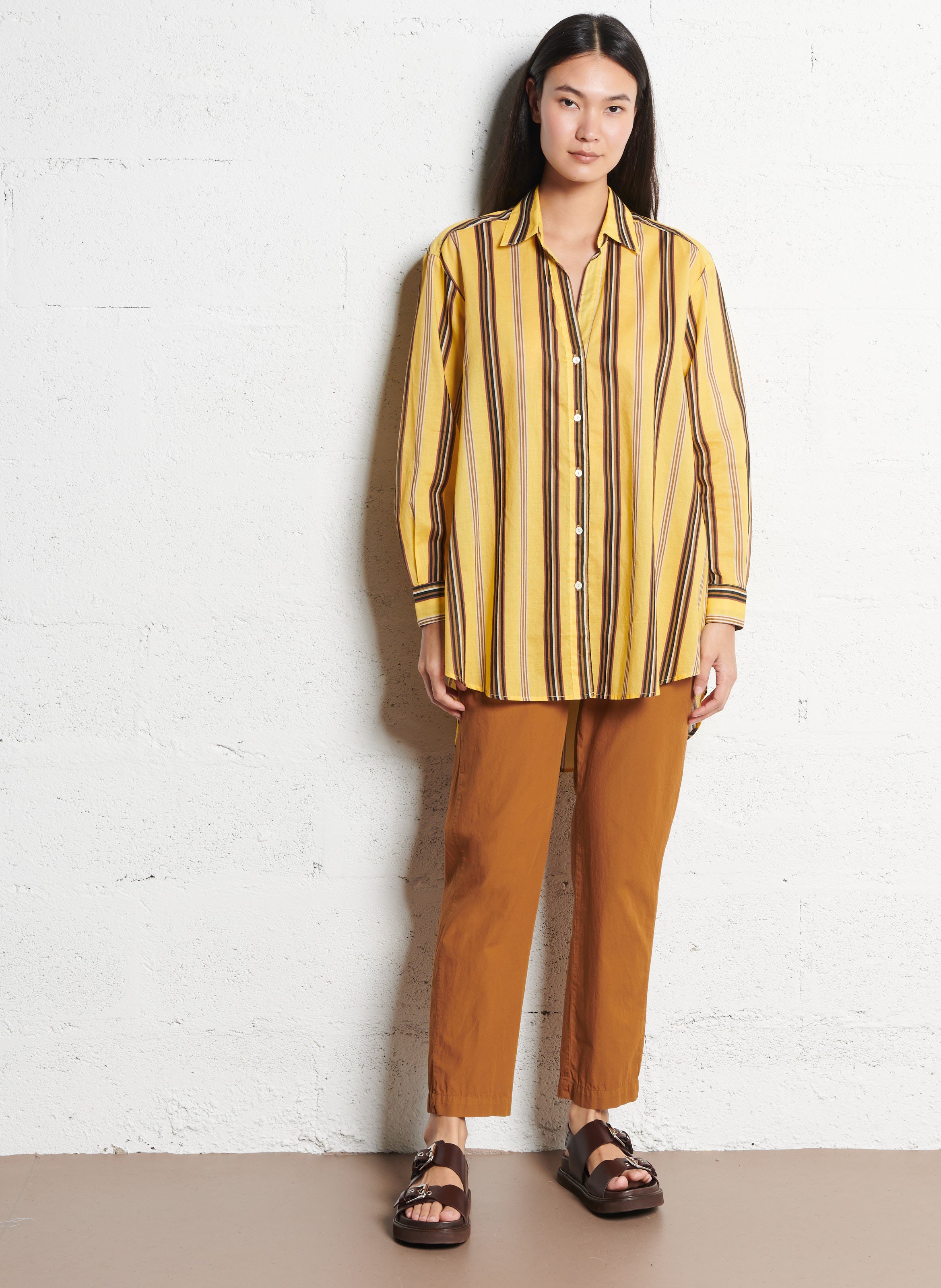 Slim-fit cotton cargo pants DIEGA Brown