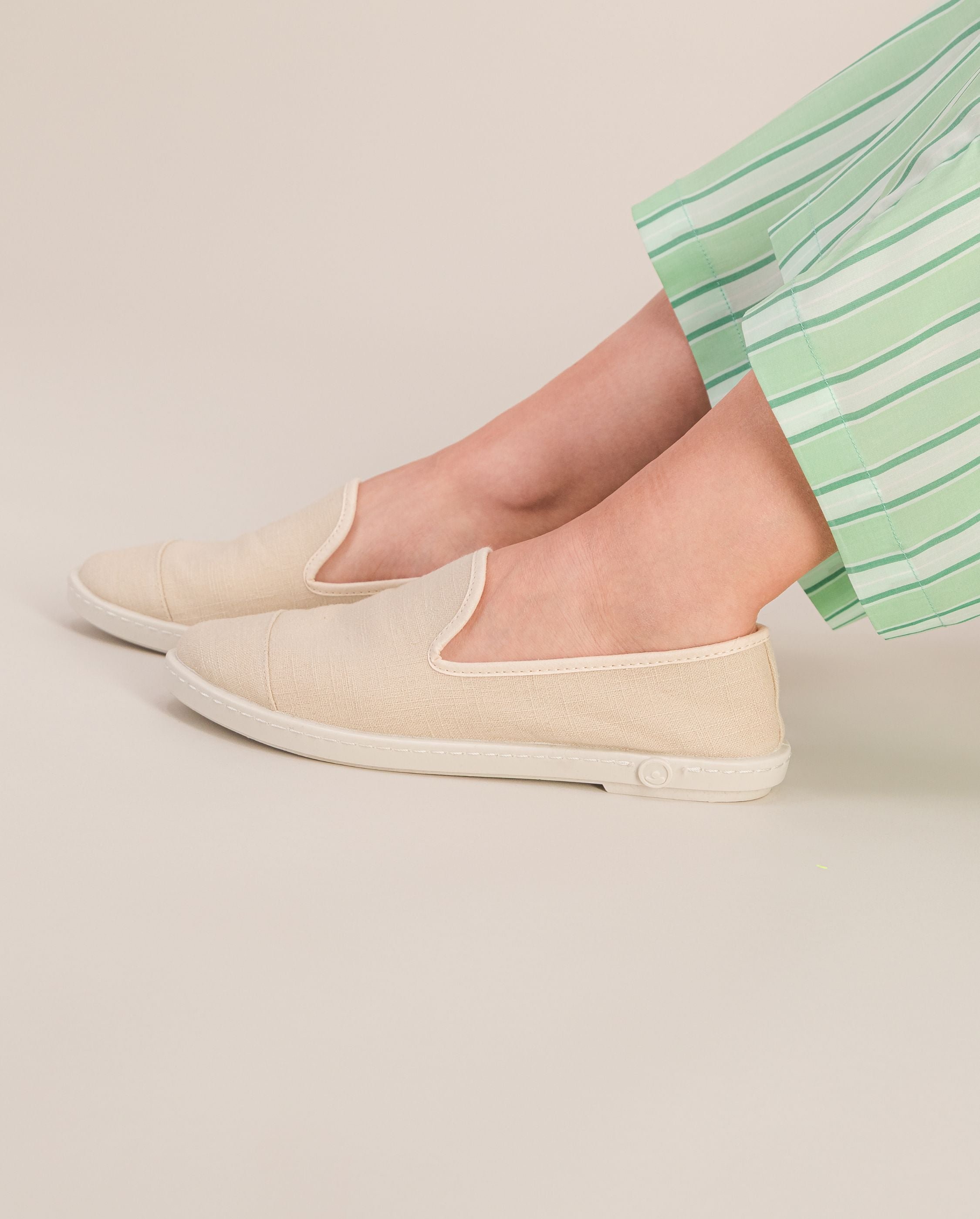 Women's linen slipper, ivory beige ANGARDE Beige