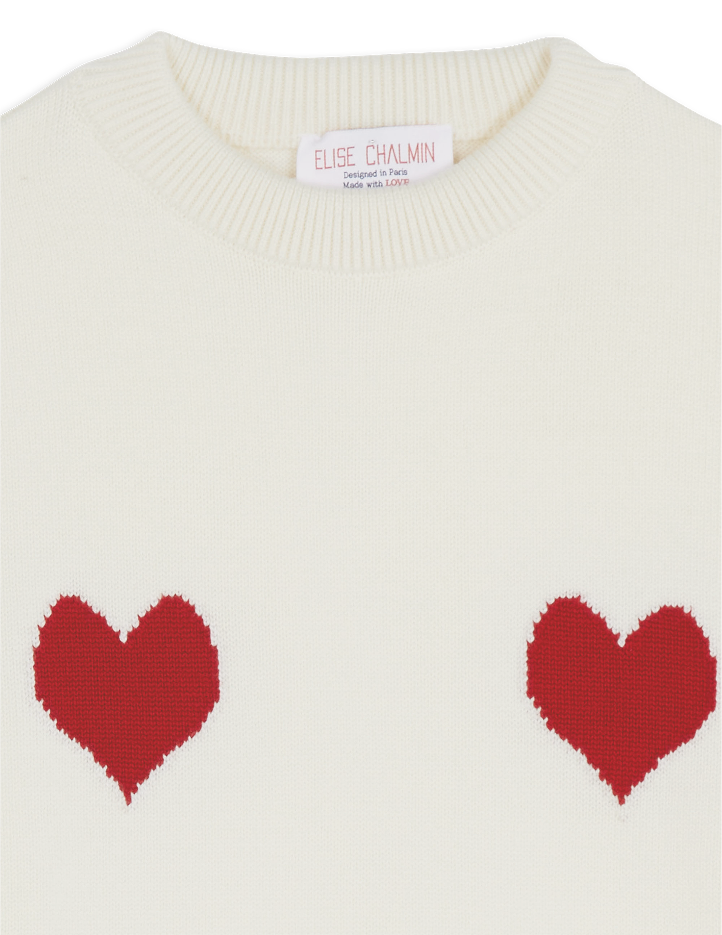 Gestreepte wollen trui ELISE CHALMIN Wit