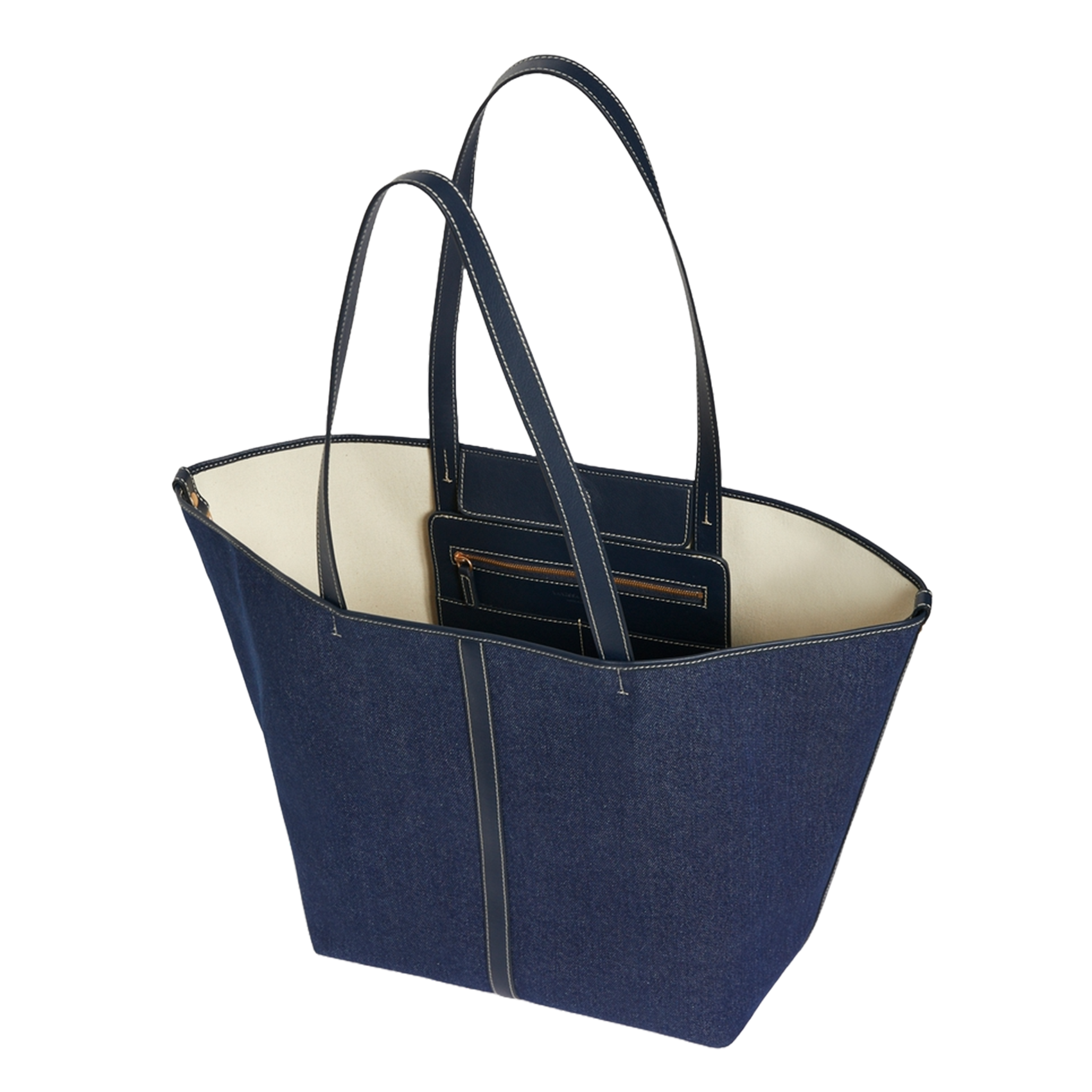 Cotton denim tote bag VANESSA BRUNO Blue