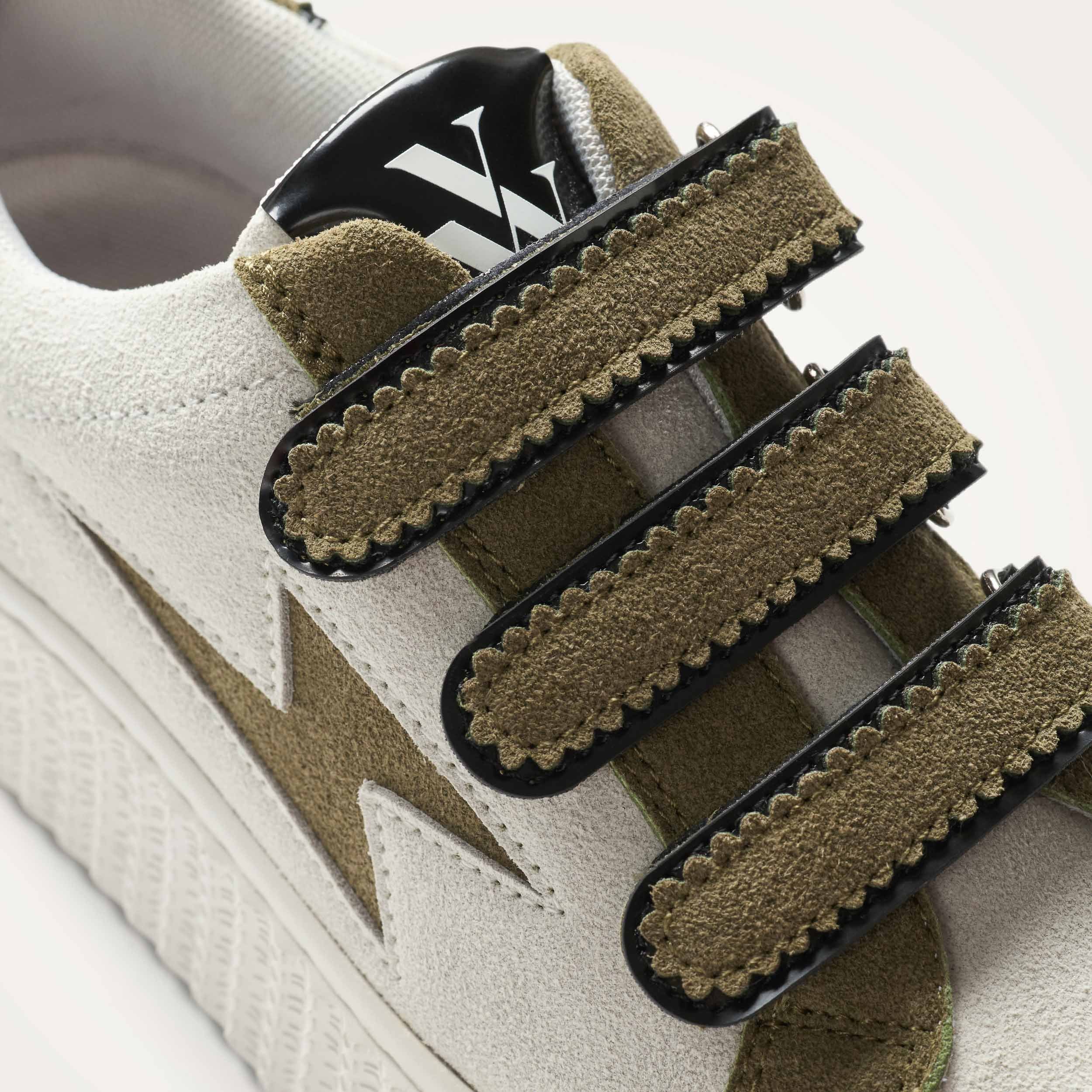 Low sneakers with scalloped Velcro straps VANESSA WU Green