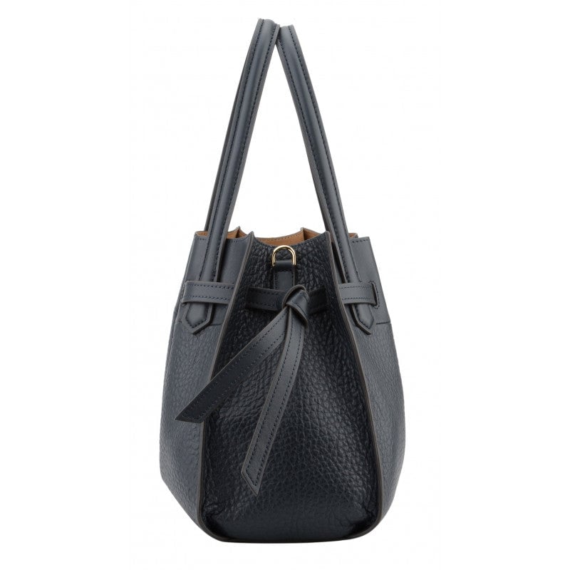 Handbag - cowhide leather POURCHET Blue