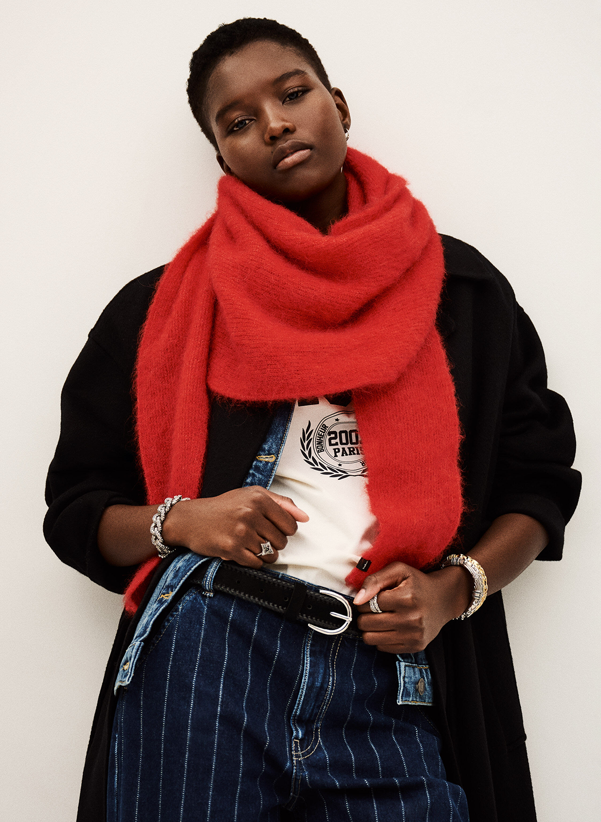 Echarpe en alpaga mélangé BA&SH Rouge