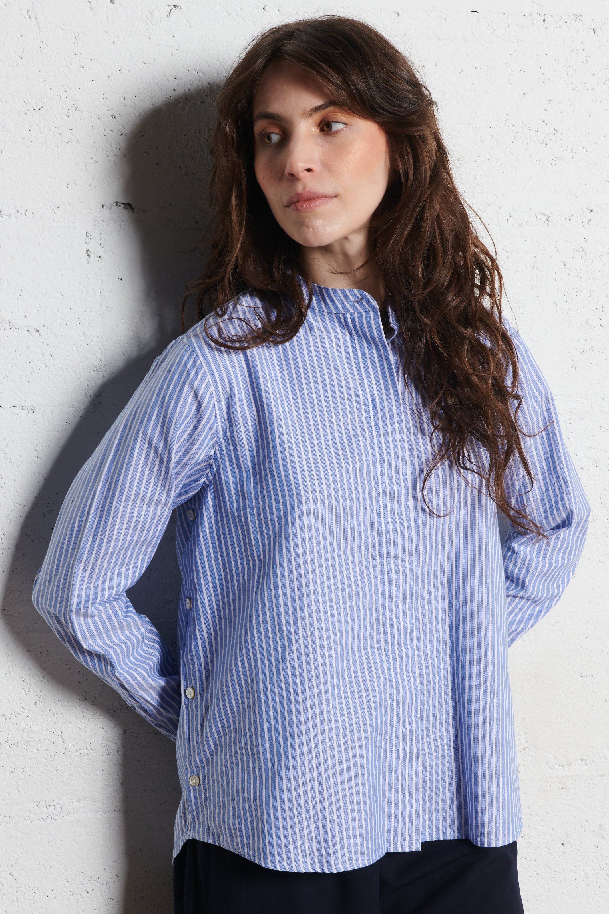 Geruit overhemd van katoen met ronde hals RUE DE TOKYO Veelkleurig