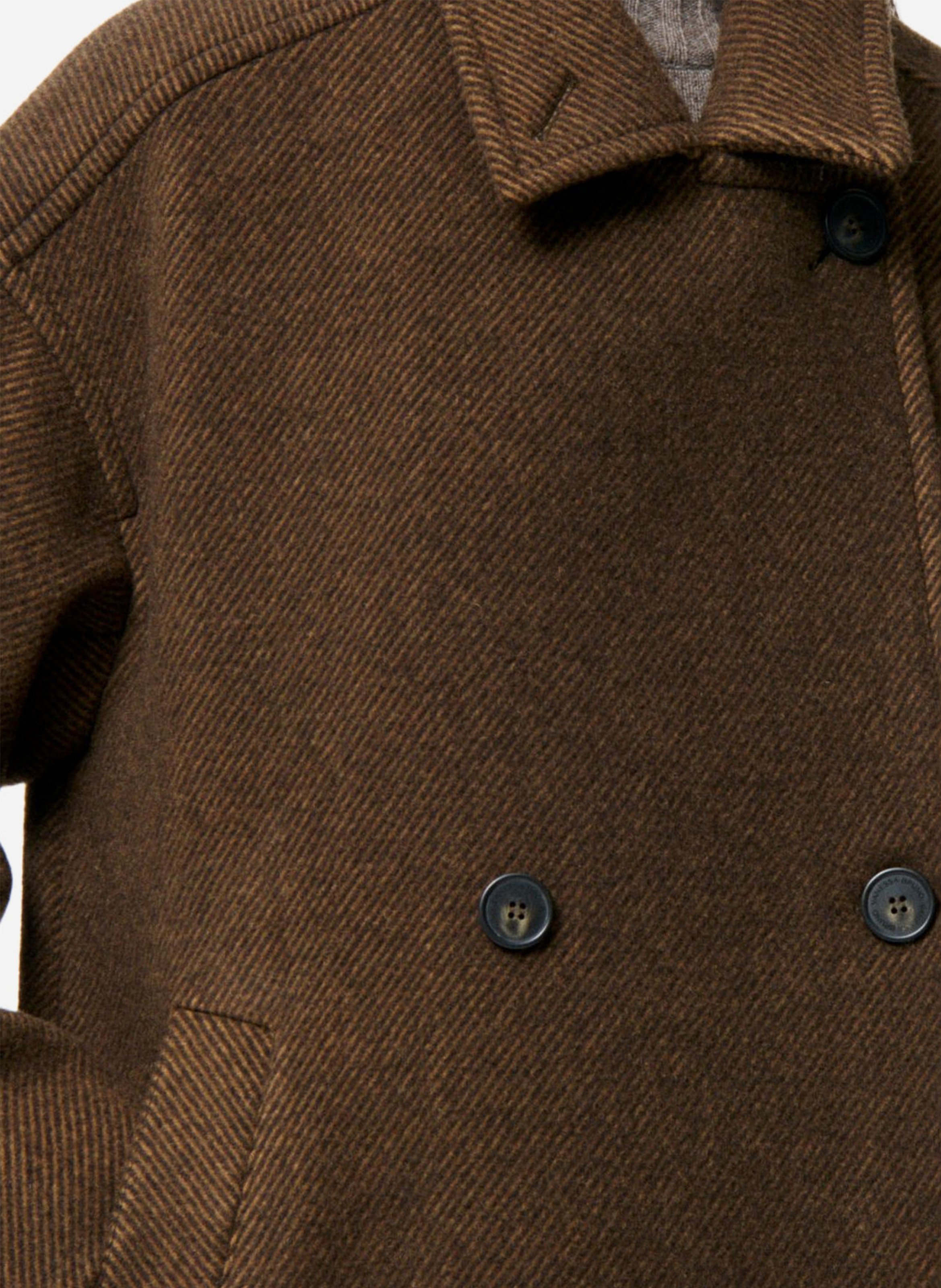 Wijde jas met opstaande kraag - wolblend VANESSA BRUNO Bruin