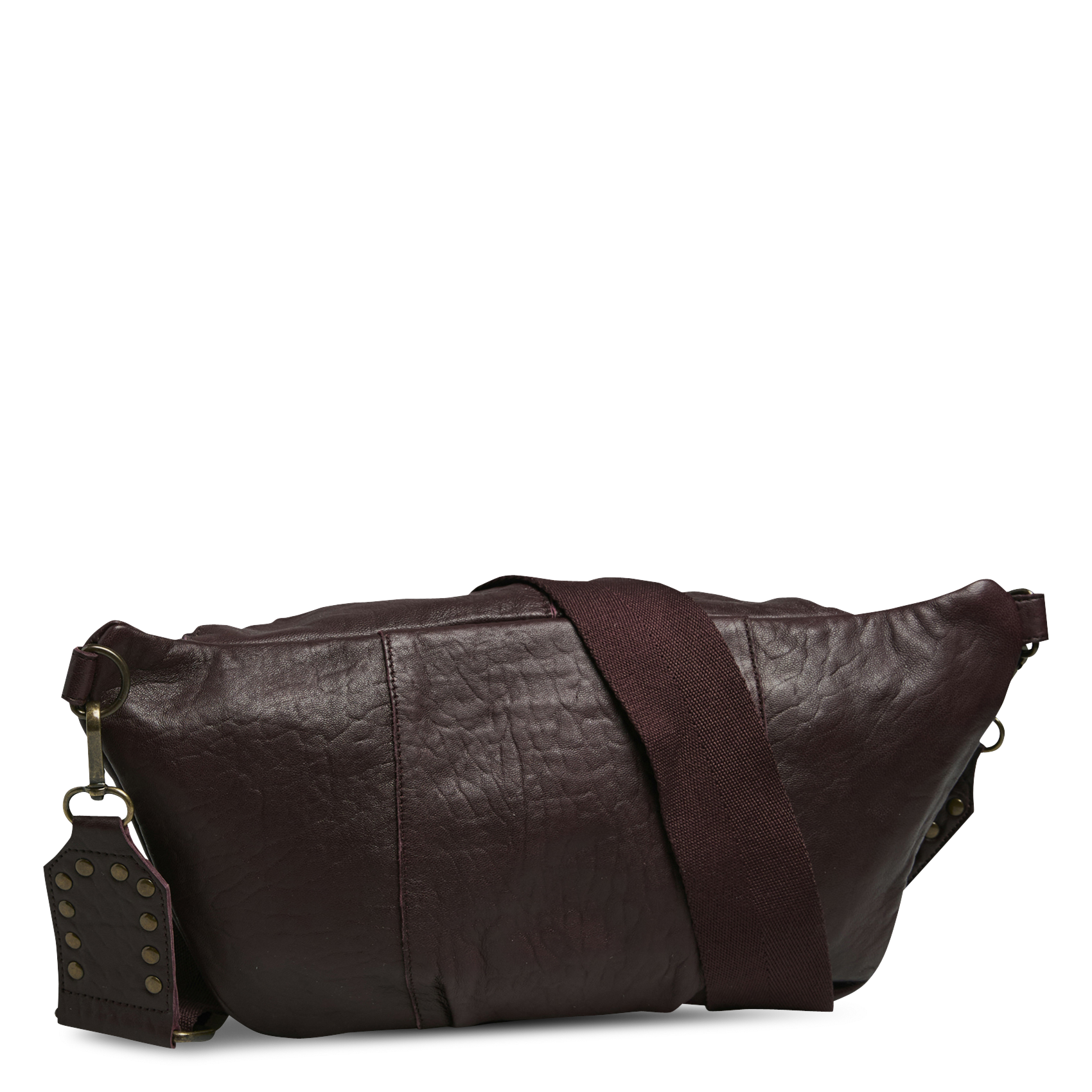 Leather waist bag PIECES Red