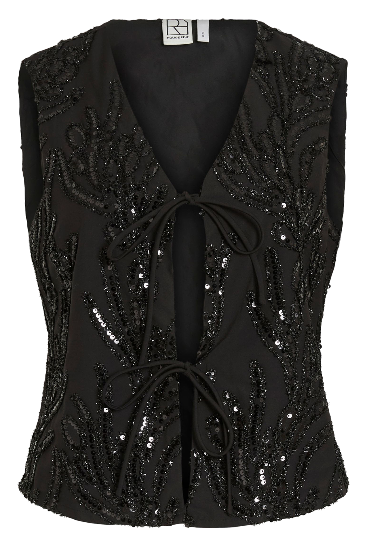 Sequined V-neck top ROUGE EDIT Grey