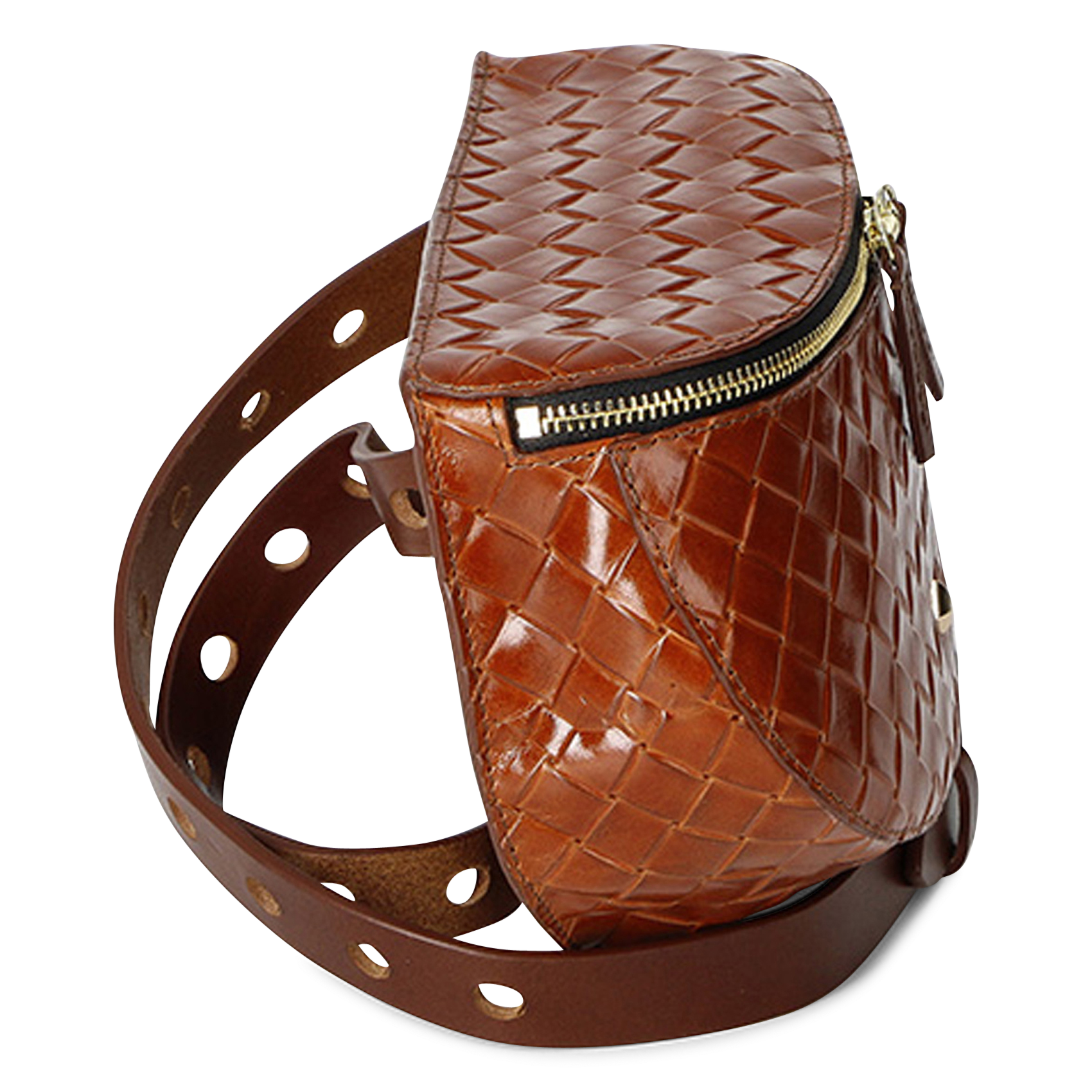 Clutch van gevlochten leer HERBERT FRERE SOEUR Bruin