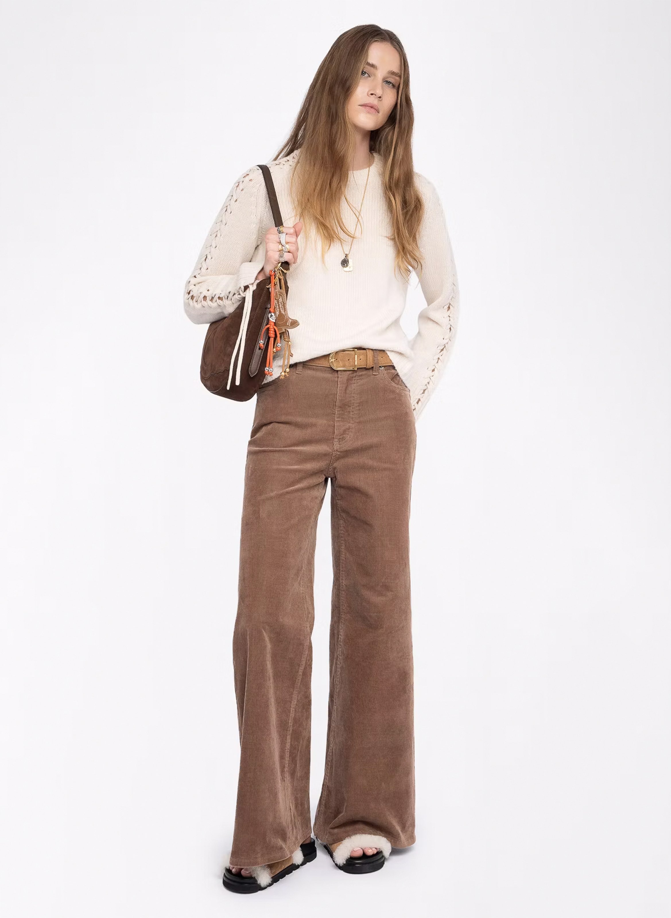 Pull col rond en laine et cachemire  ZADIG&VOLTAIRE Blanc