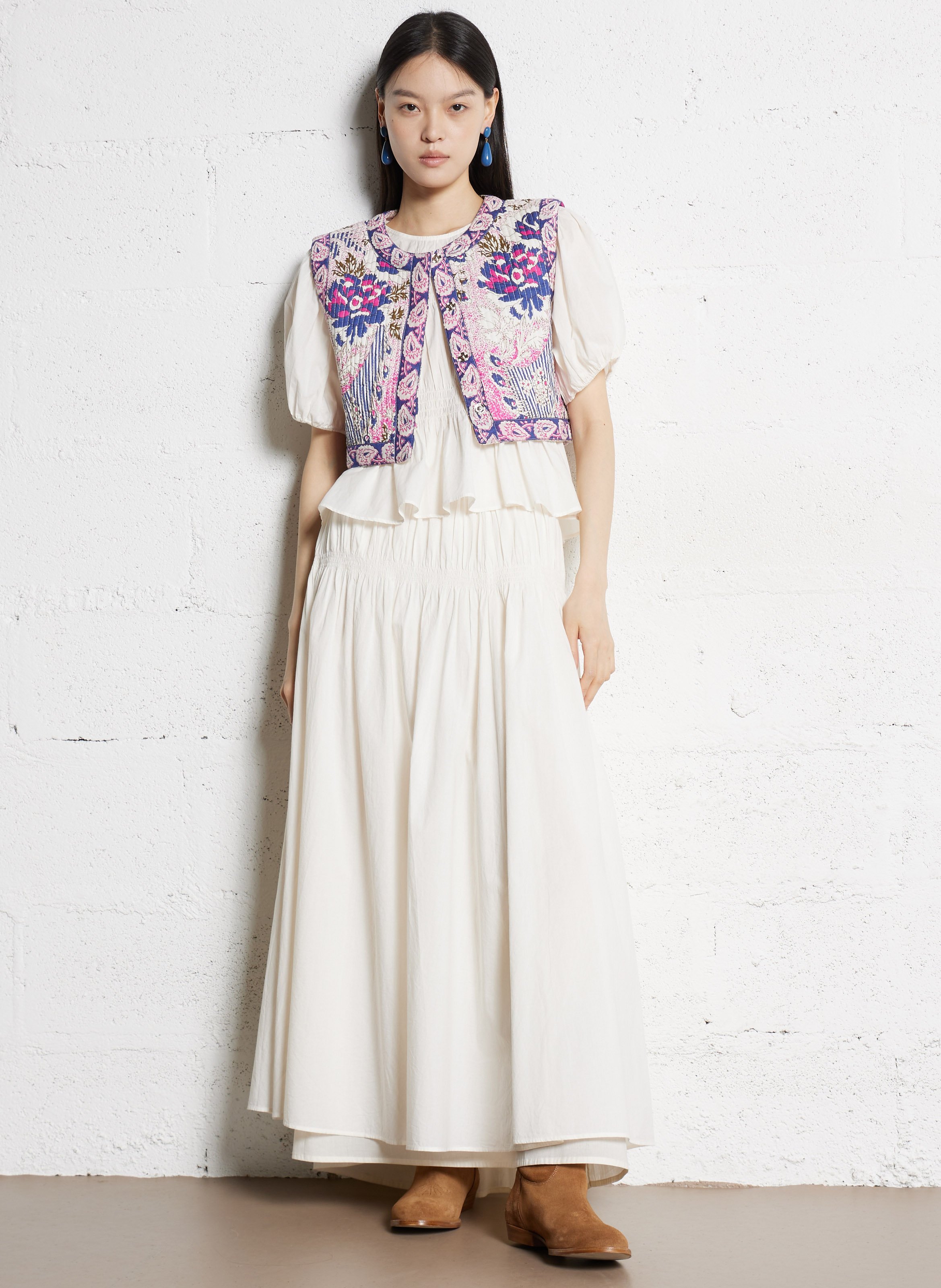 Baumwoll-Strickjacke mit Rundhalsausschnitt ANTIK BATIK Rosa