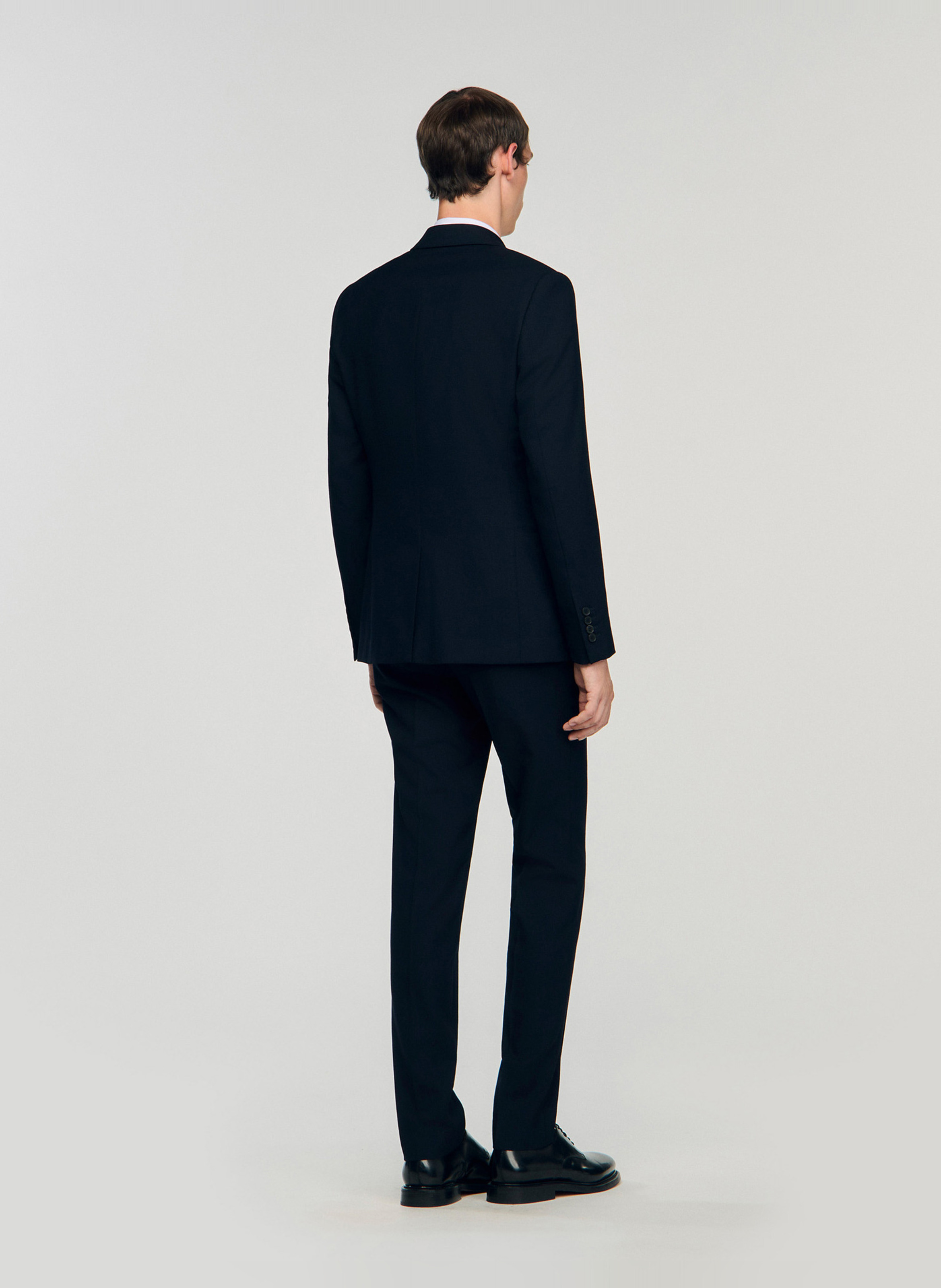 Veste col tailleur en laine SANDRO Bleu