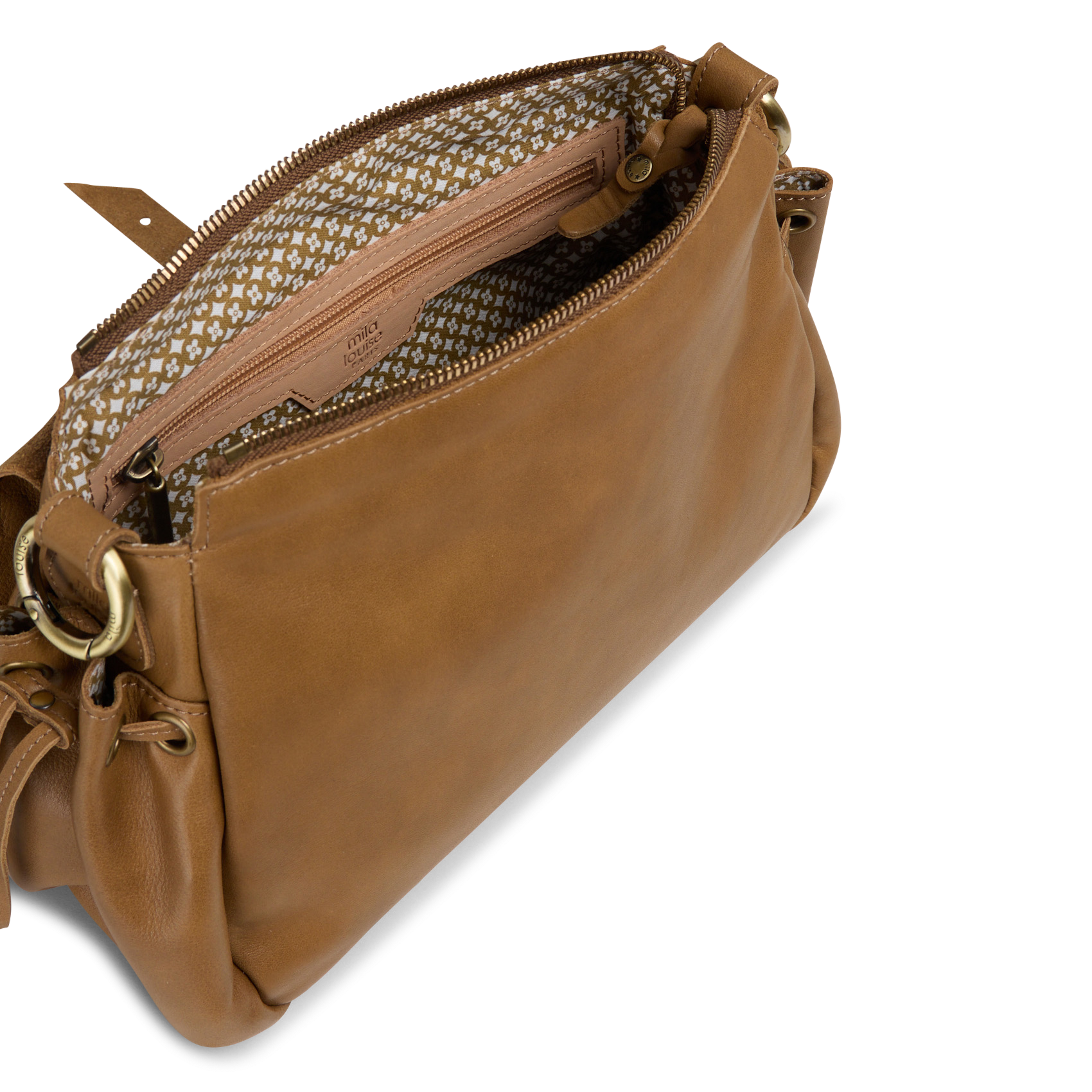 Dori leather shoulder bag MILA LOUISE Brown
