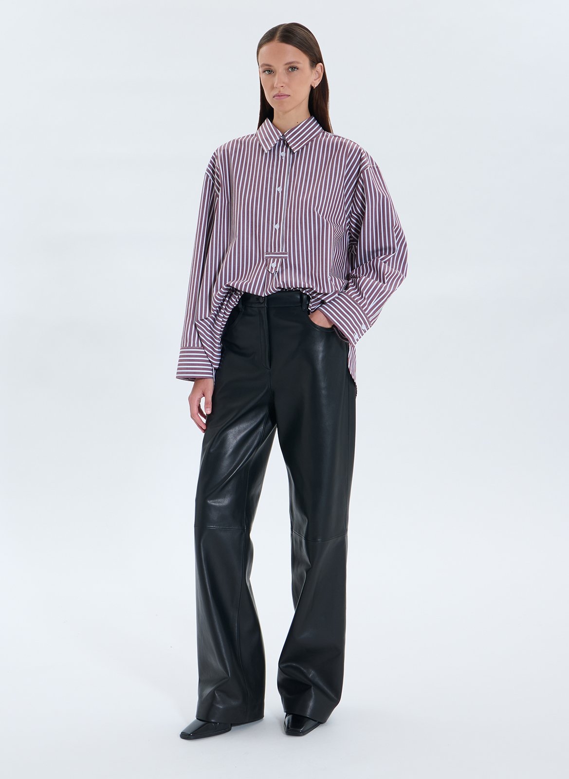 Blouse col classique en coton ZAPA Rouge