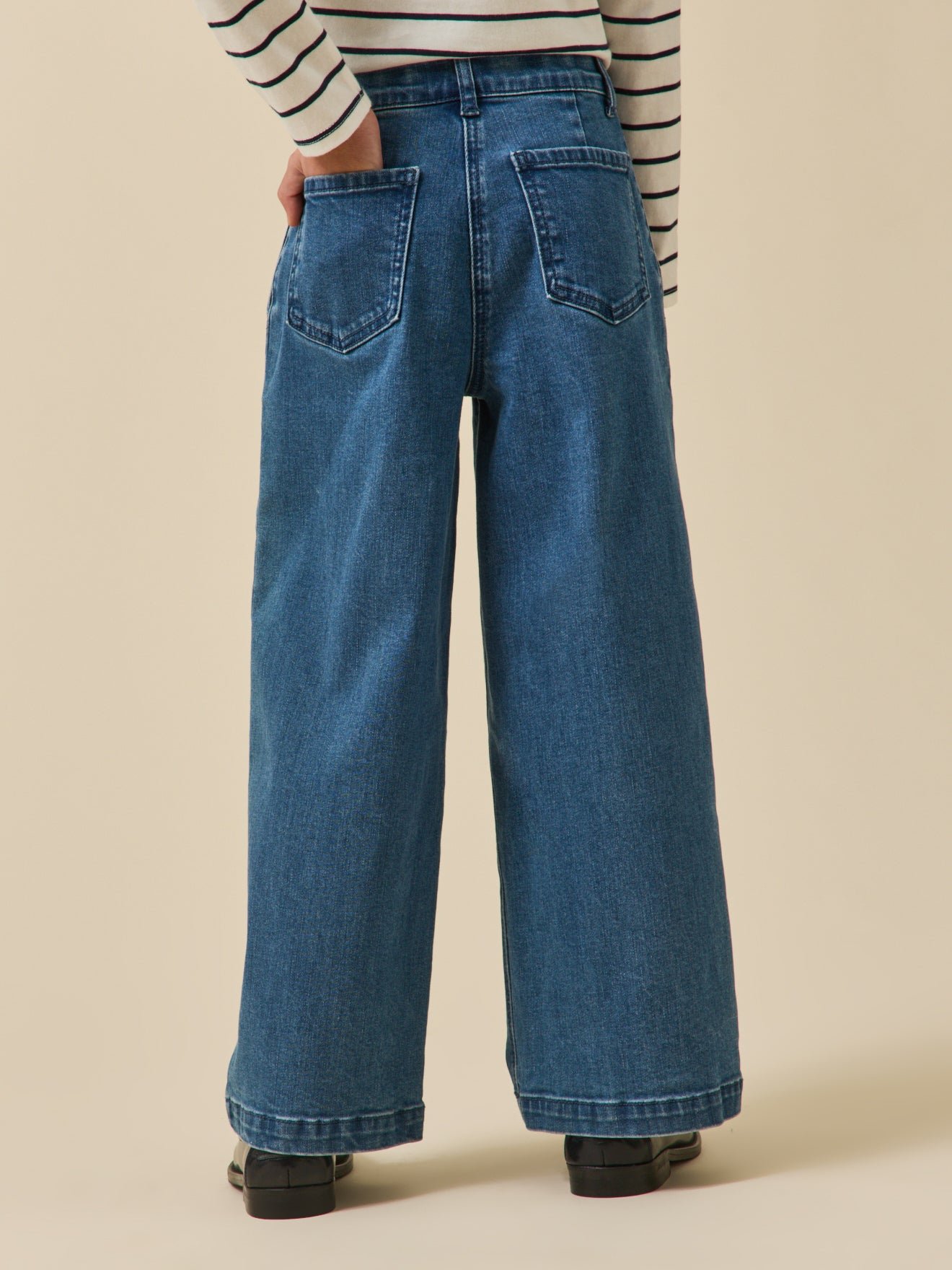 Wide-leg denim pants - junior collection CYRILLUS Blue
