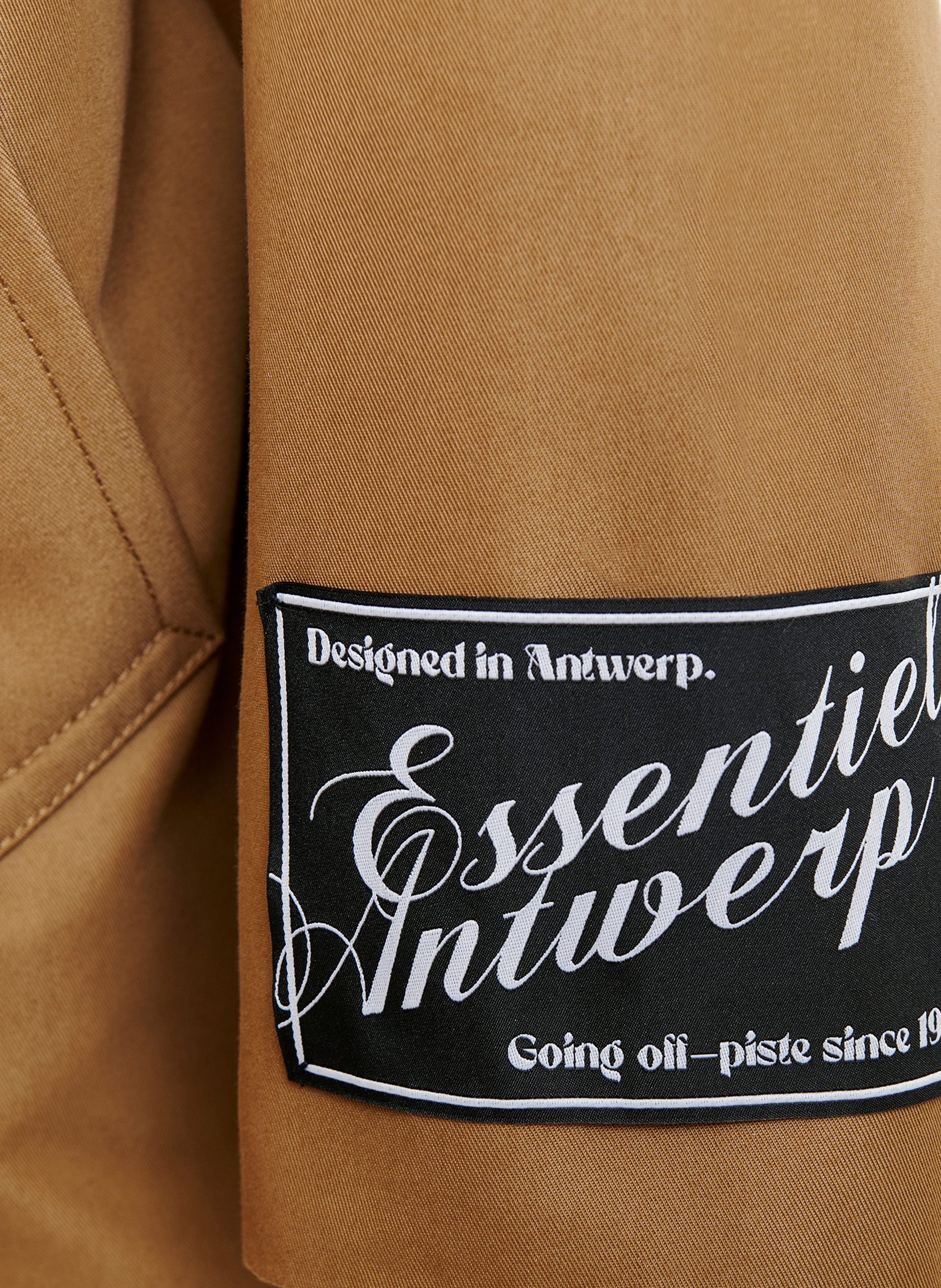 Gabardina de mezcla de algodón con cuello sastre ESSENTIEL ANTWERP Marron