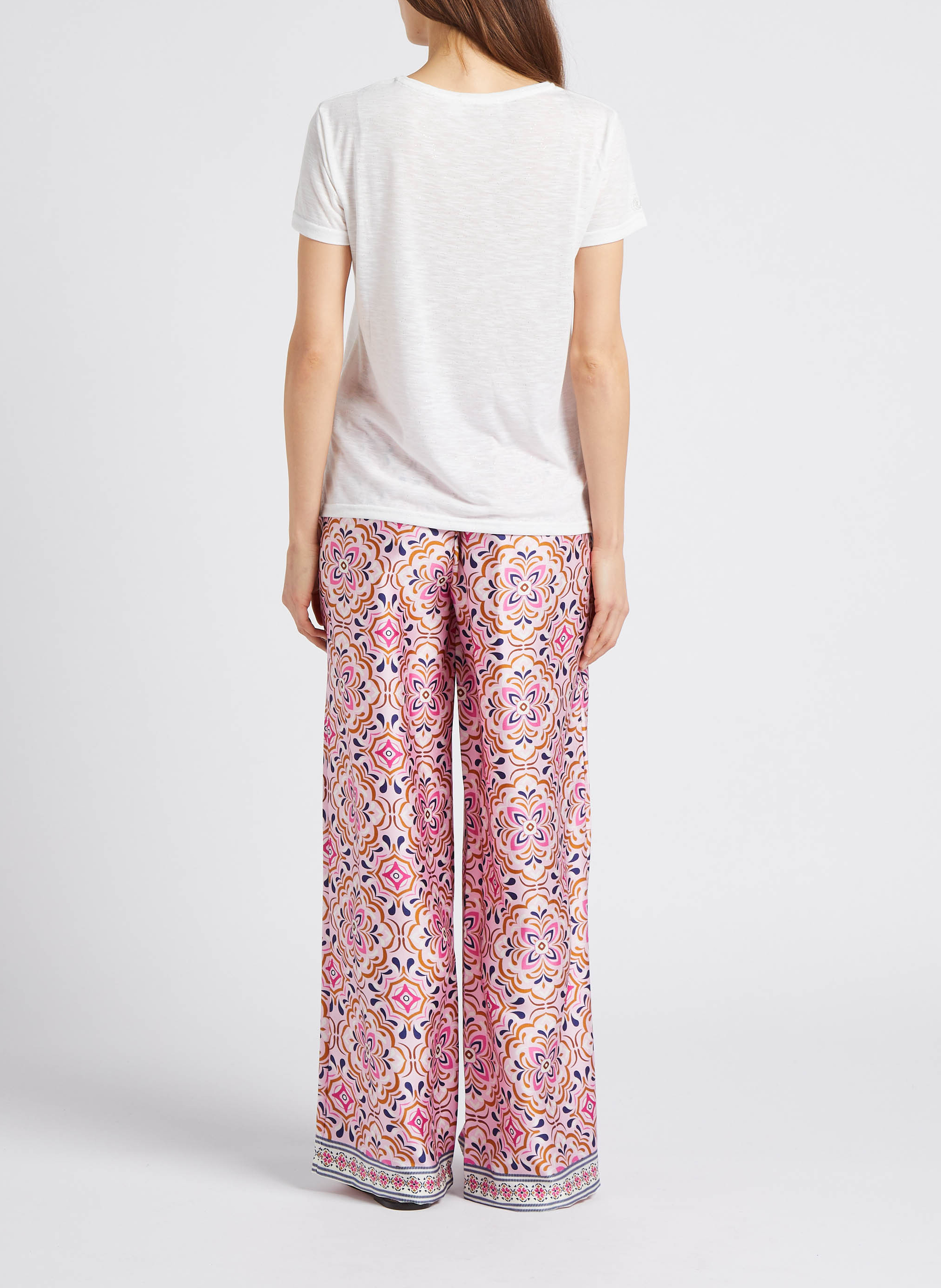 Tee-shirt col rond pailleté LA PETITE ETOILE Blanc