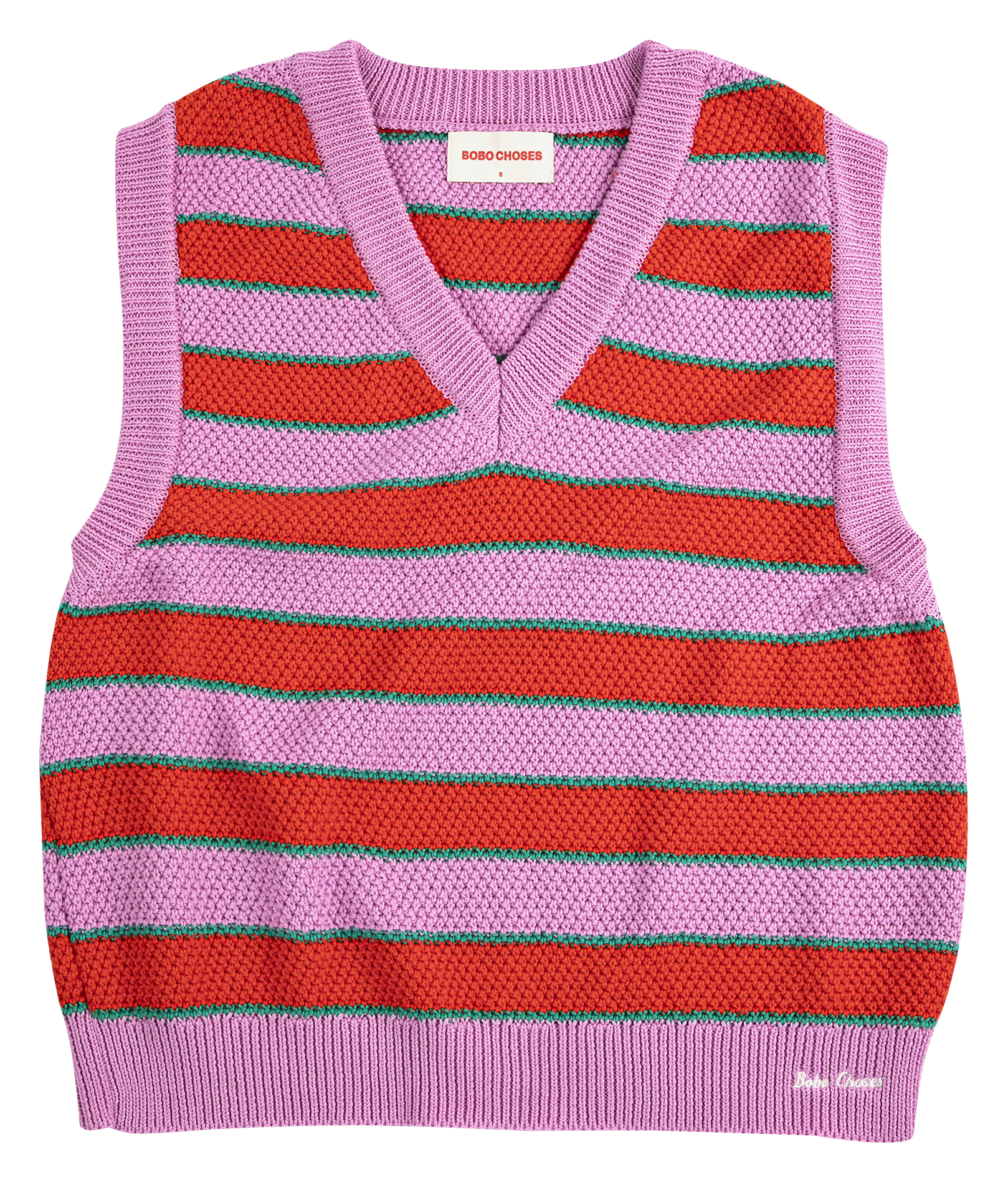 Pull col V sans manches rayé BOBO CHOSES Multicolore