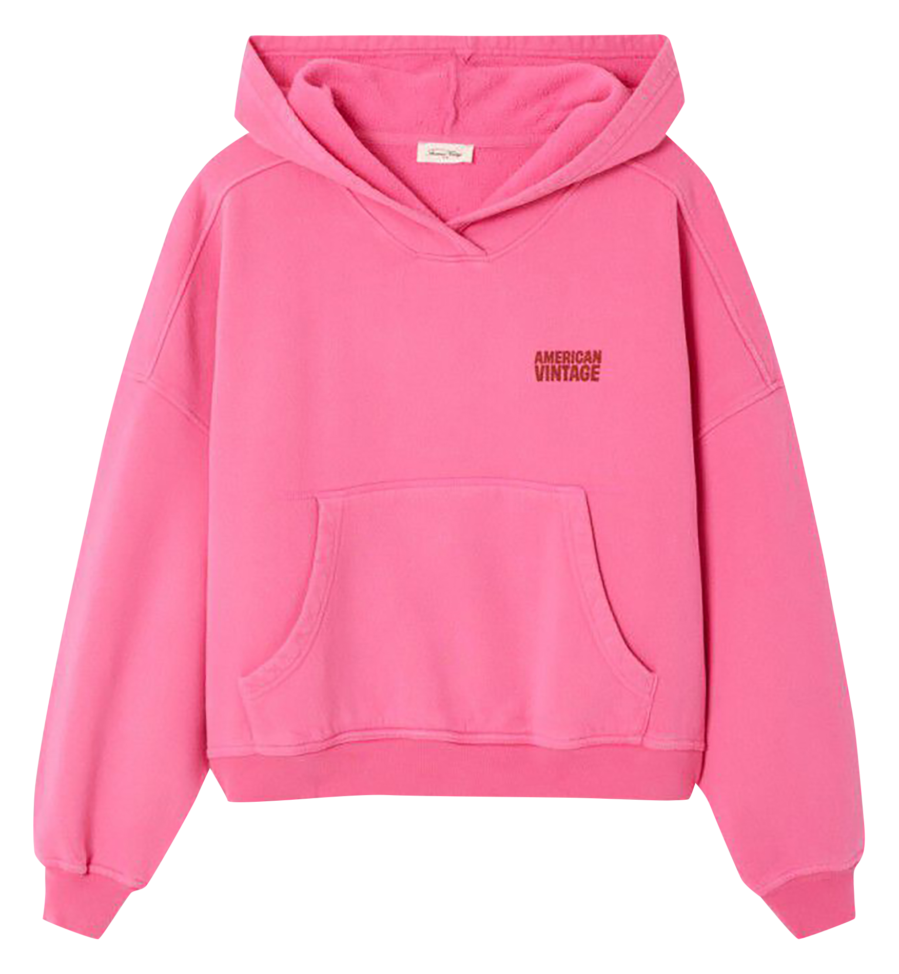 Cotton oversized hooded sweatshirt AMERICAN VINTAGE Pink