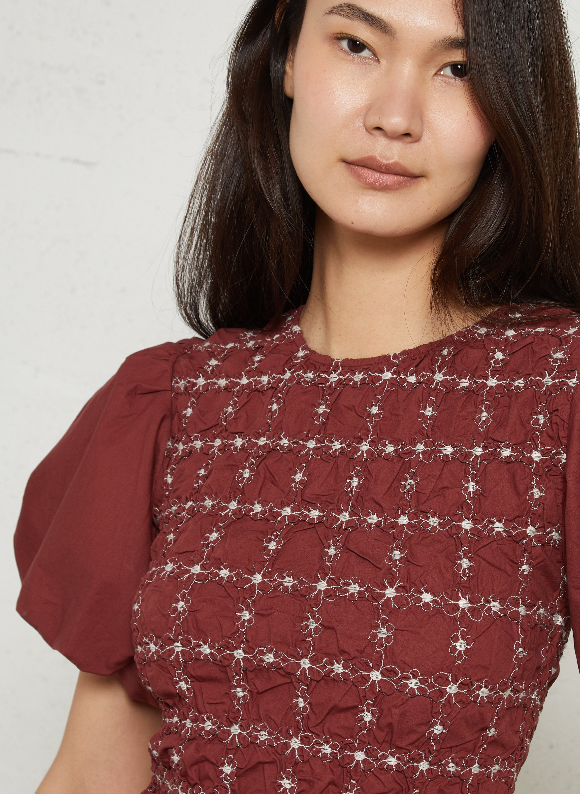 Long organic cotton dress DAMSON MADDER Red