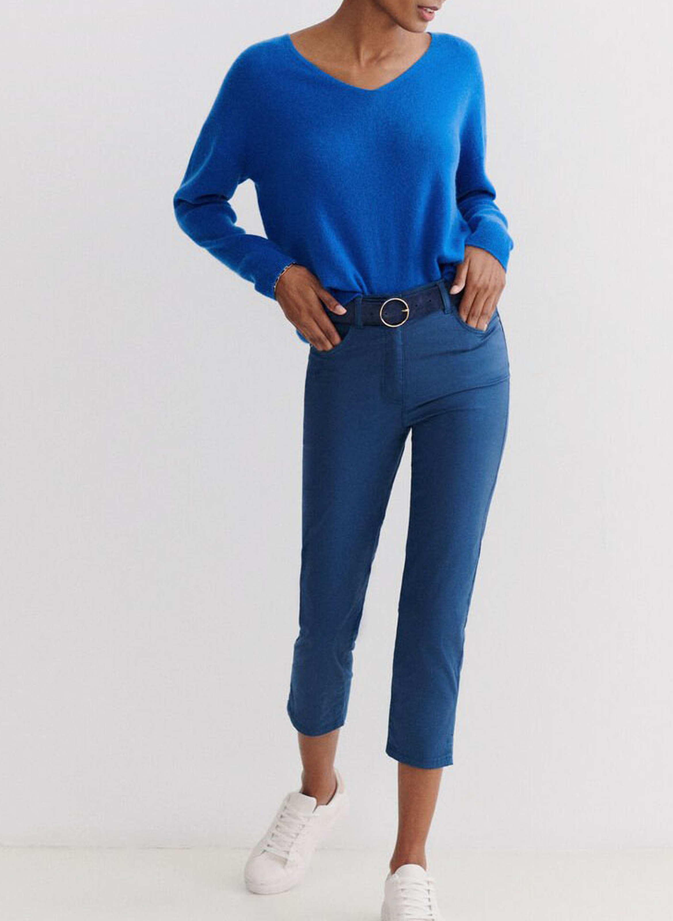 Capribroek | katoenblend CAROLL Blauw