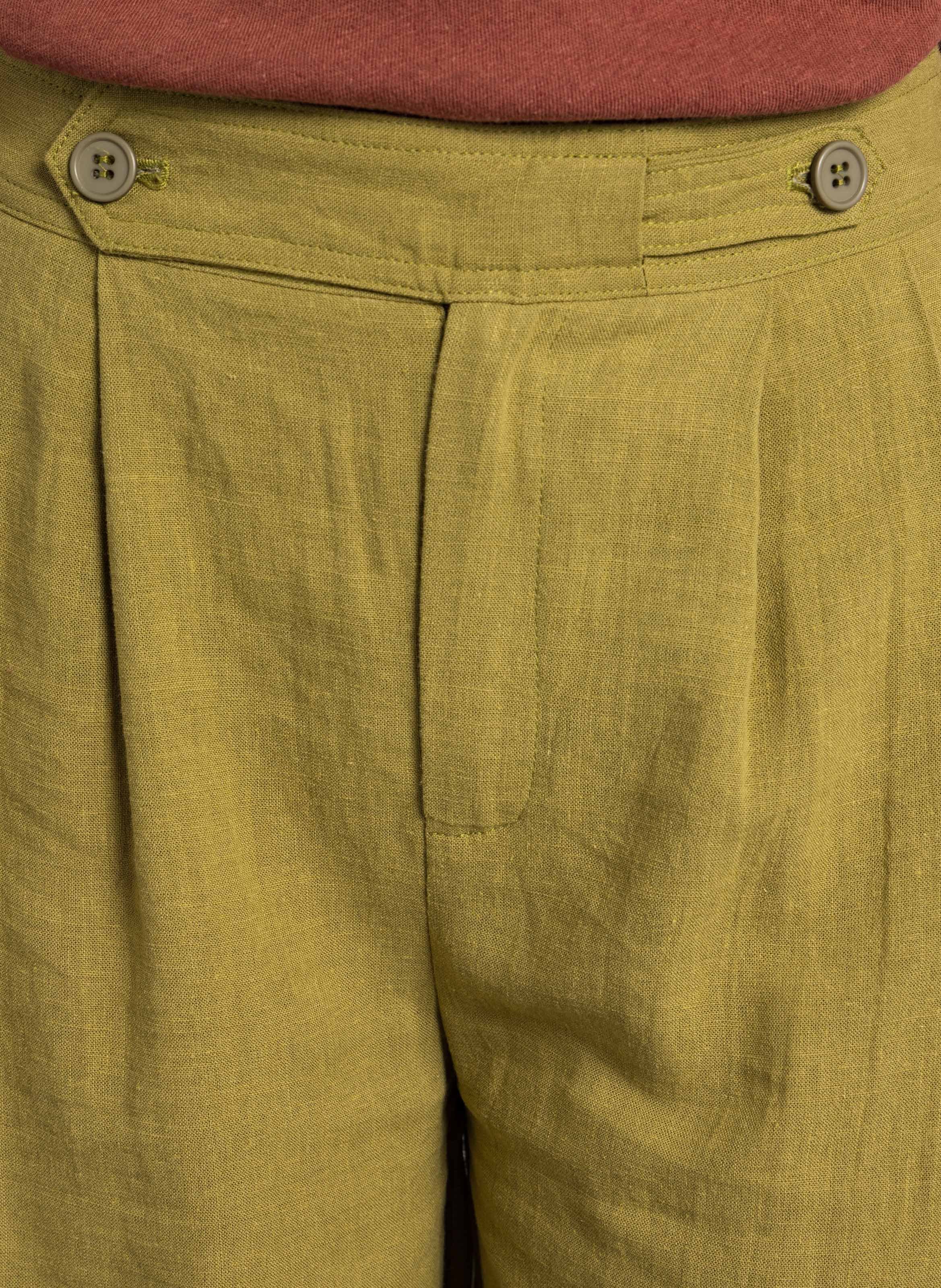 Pantalon large en lin mélangé SEE U SOON Kaki