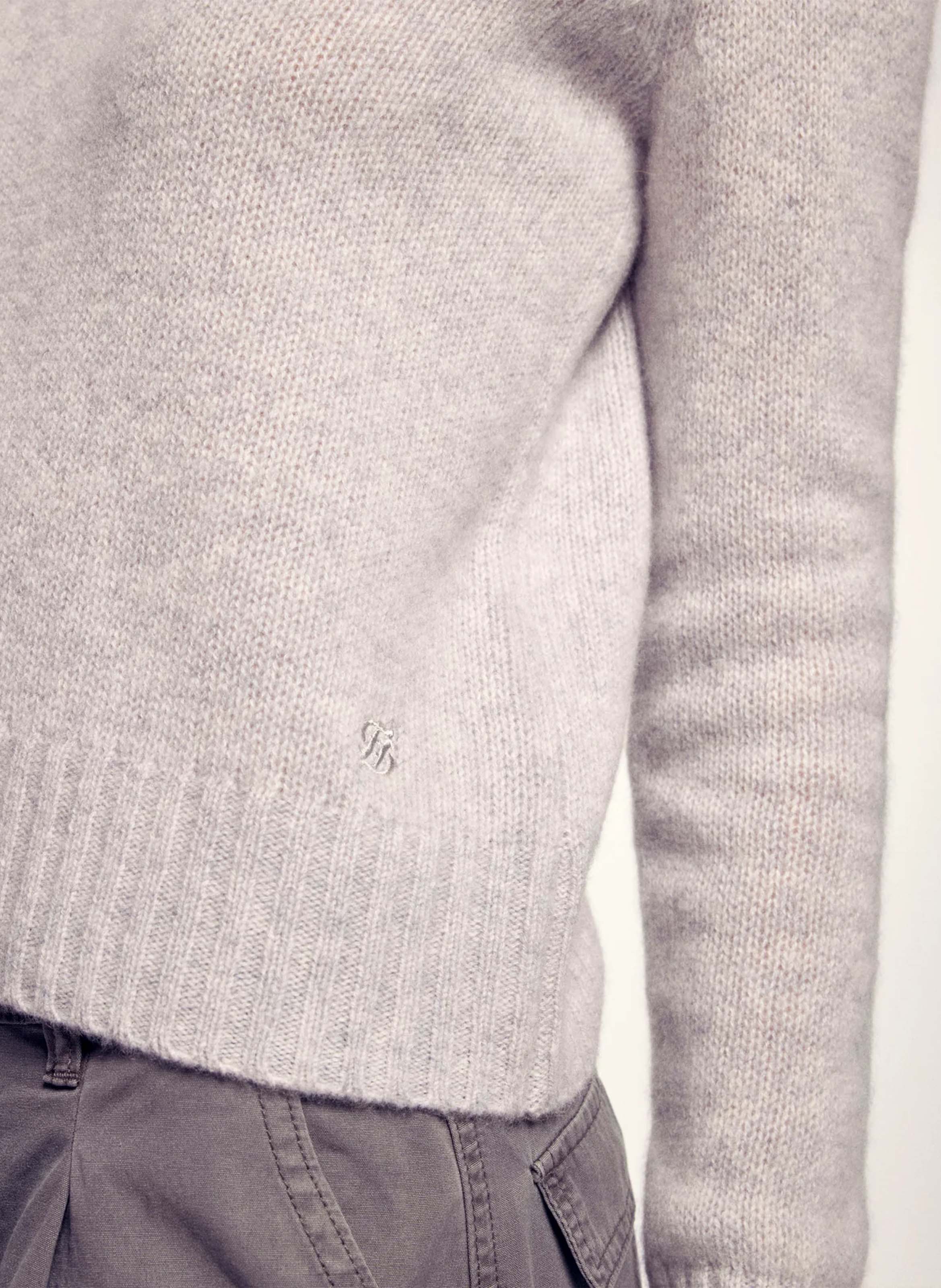 Straight cotton sweater with round neck FROM FUTURE Grey