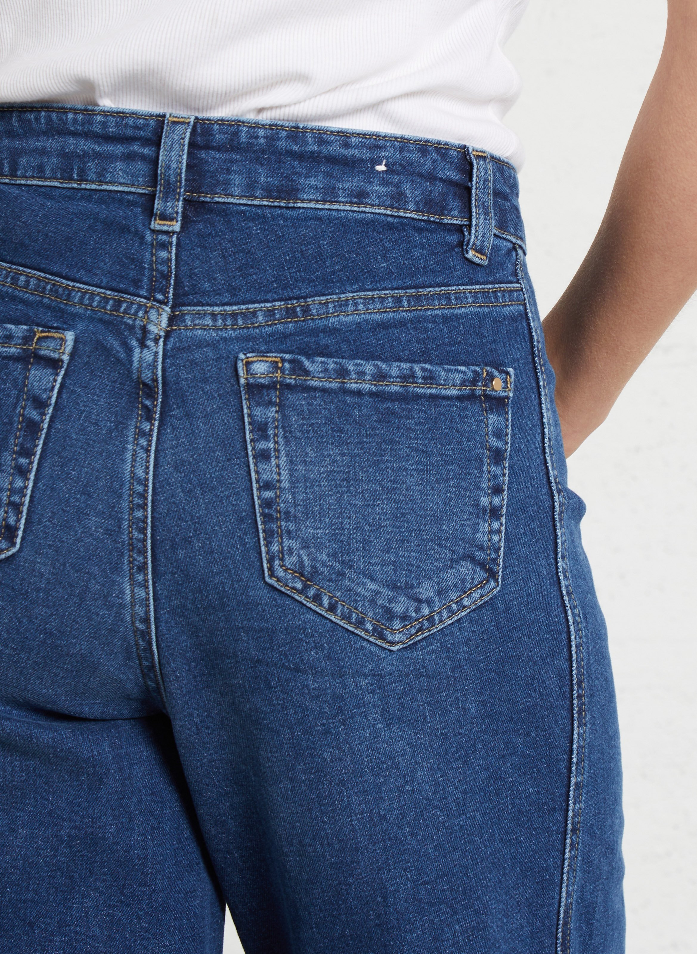 Hoge taille ballonjeans in effen kleur MAISON 123 Blauw