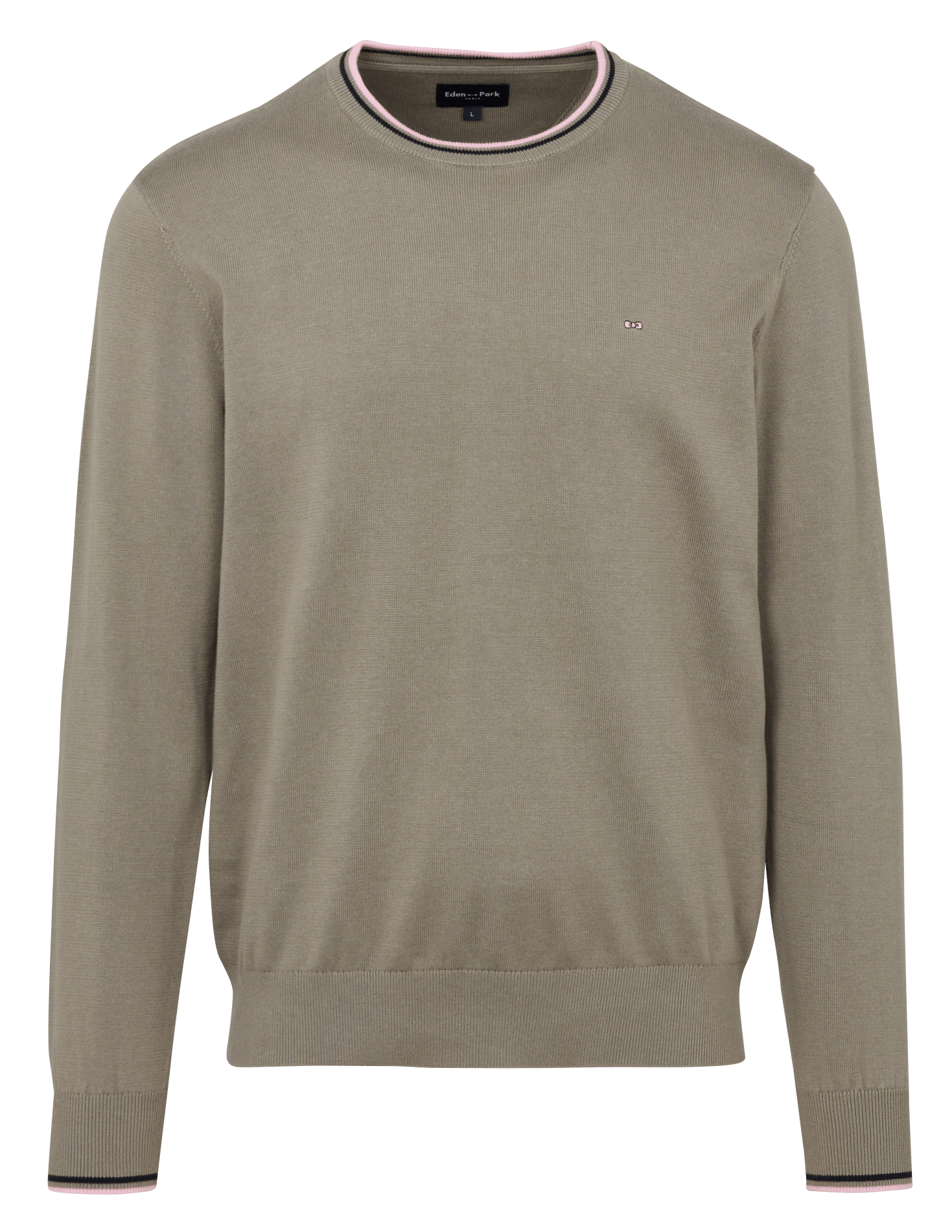 Gerader Rundhals-Pullover aus Baumwolle EDEN PARK Beige