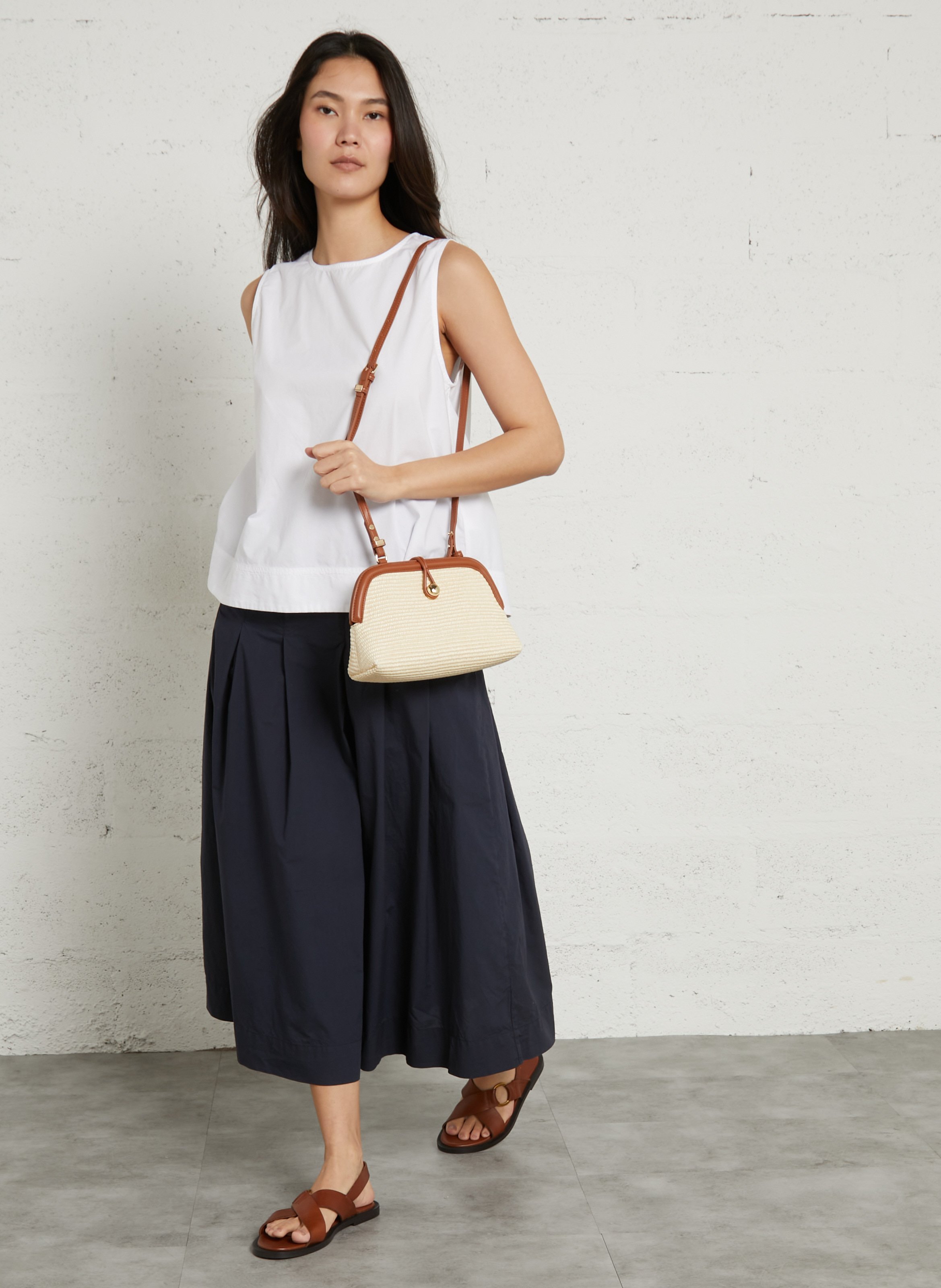 Braided clutch bag PETITE MENDIGOTE Beige