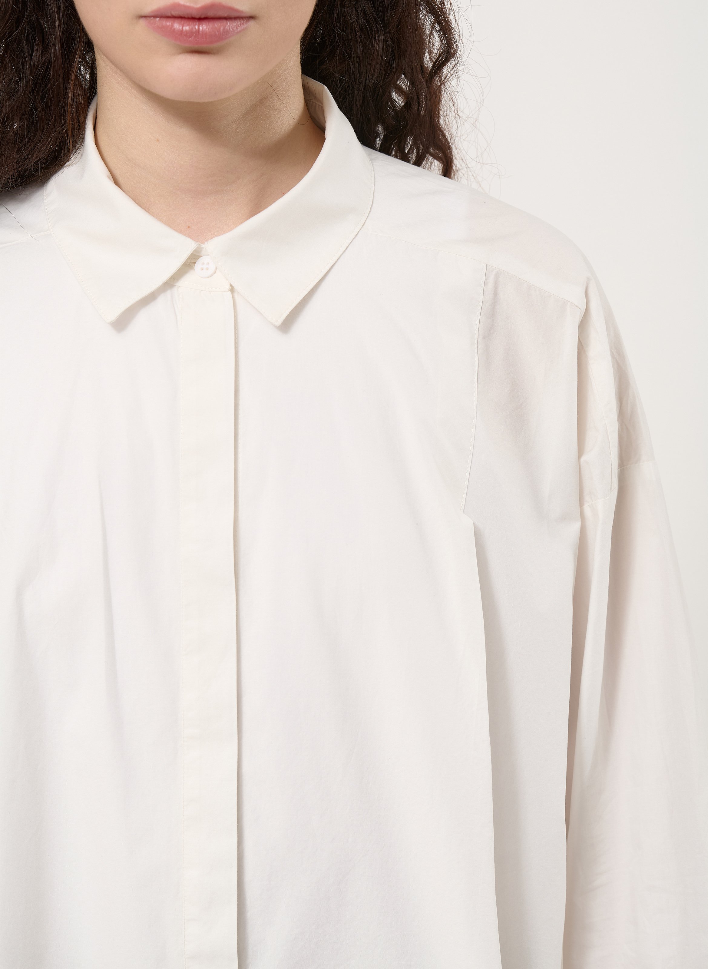 Chemise col classique manches contrastantes en coton HUMILITY White