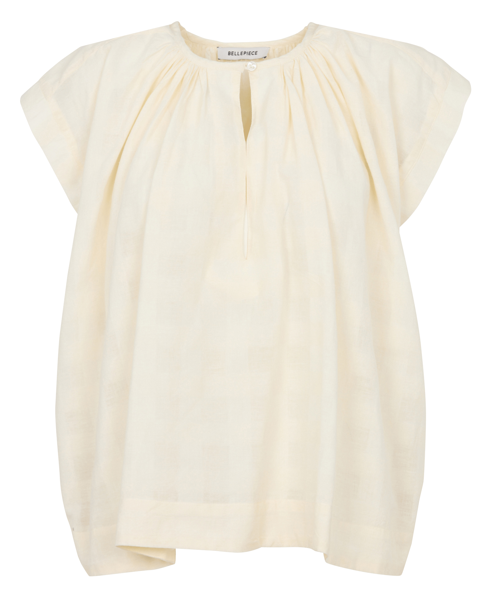 Blusa holgada sin mangas a cuadros. BELLEPIECE Beige