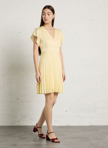 Robe Courte Sans Manche Jaune Le Temps Des Cerises Femme - 2374291-jaune0 Robe Courte Sans Manche Jaune Le Temps Des Cerises Femme - 2374291-jaune0