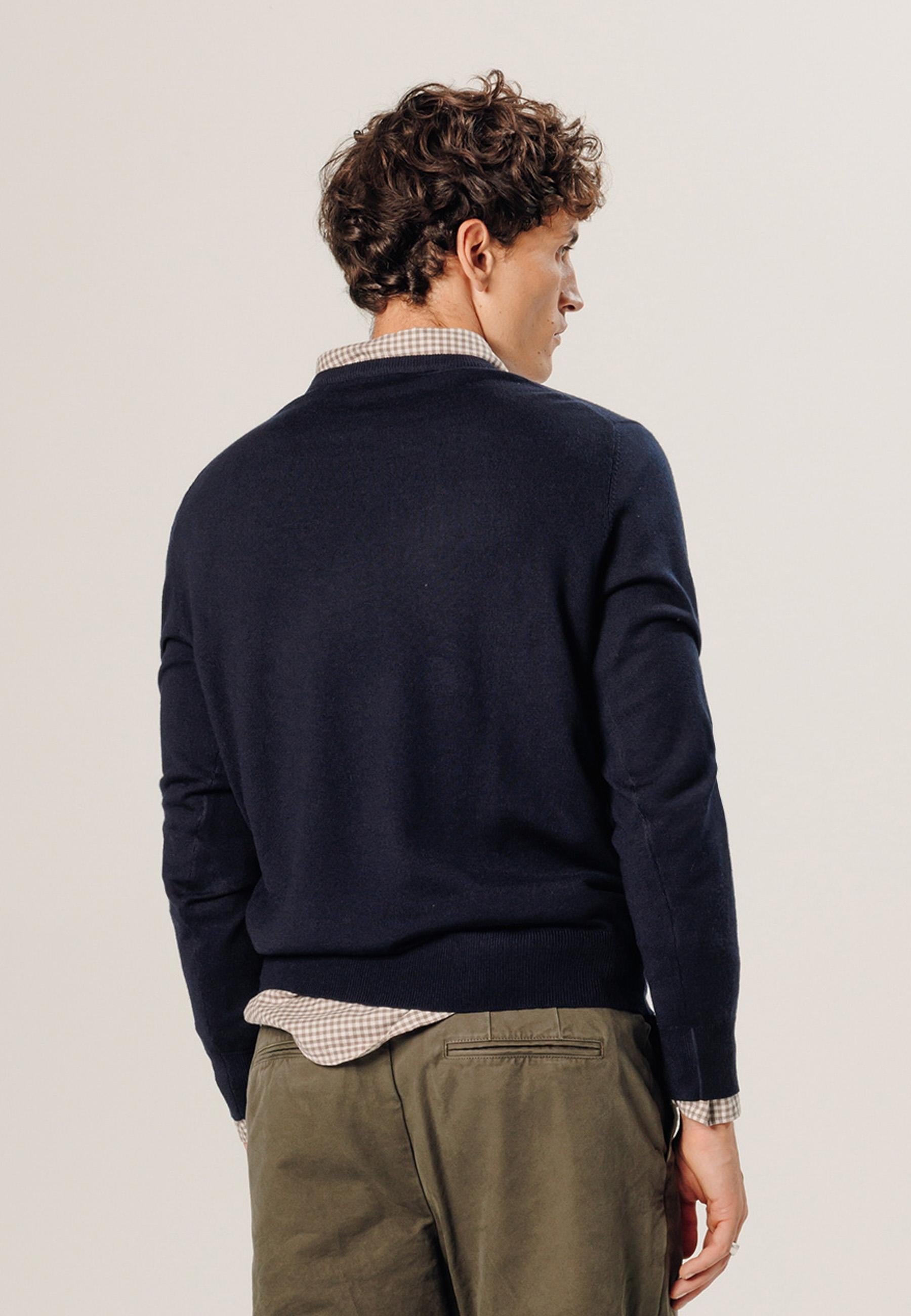 Pull col rond en laine mérinos RODIER Bleu