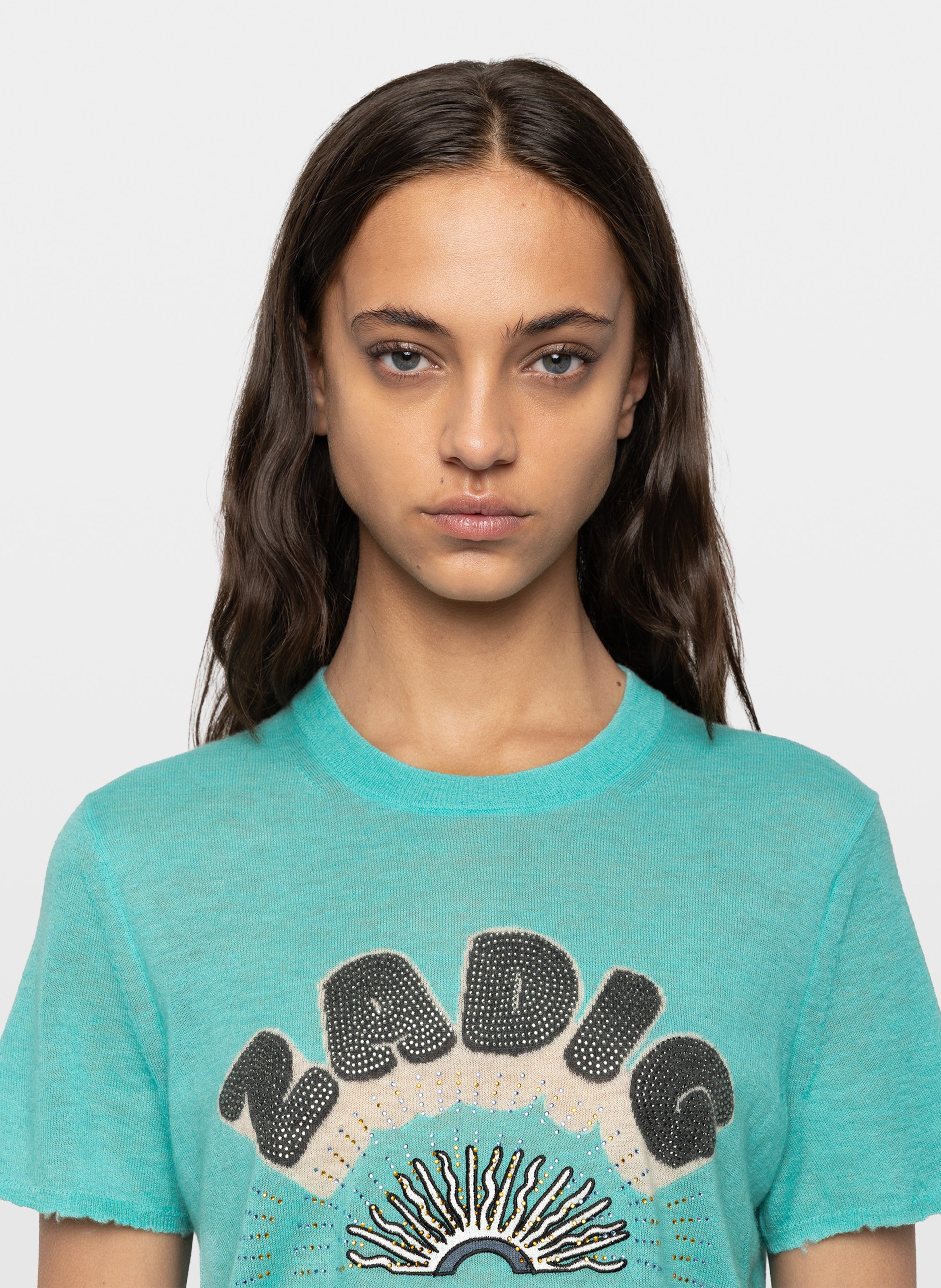 Tee-shirt col rond en cachemire ZADIG&VOLTAIRE Vert